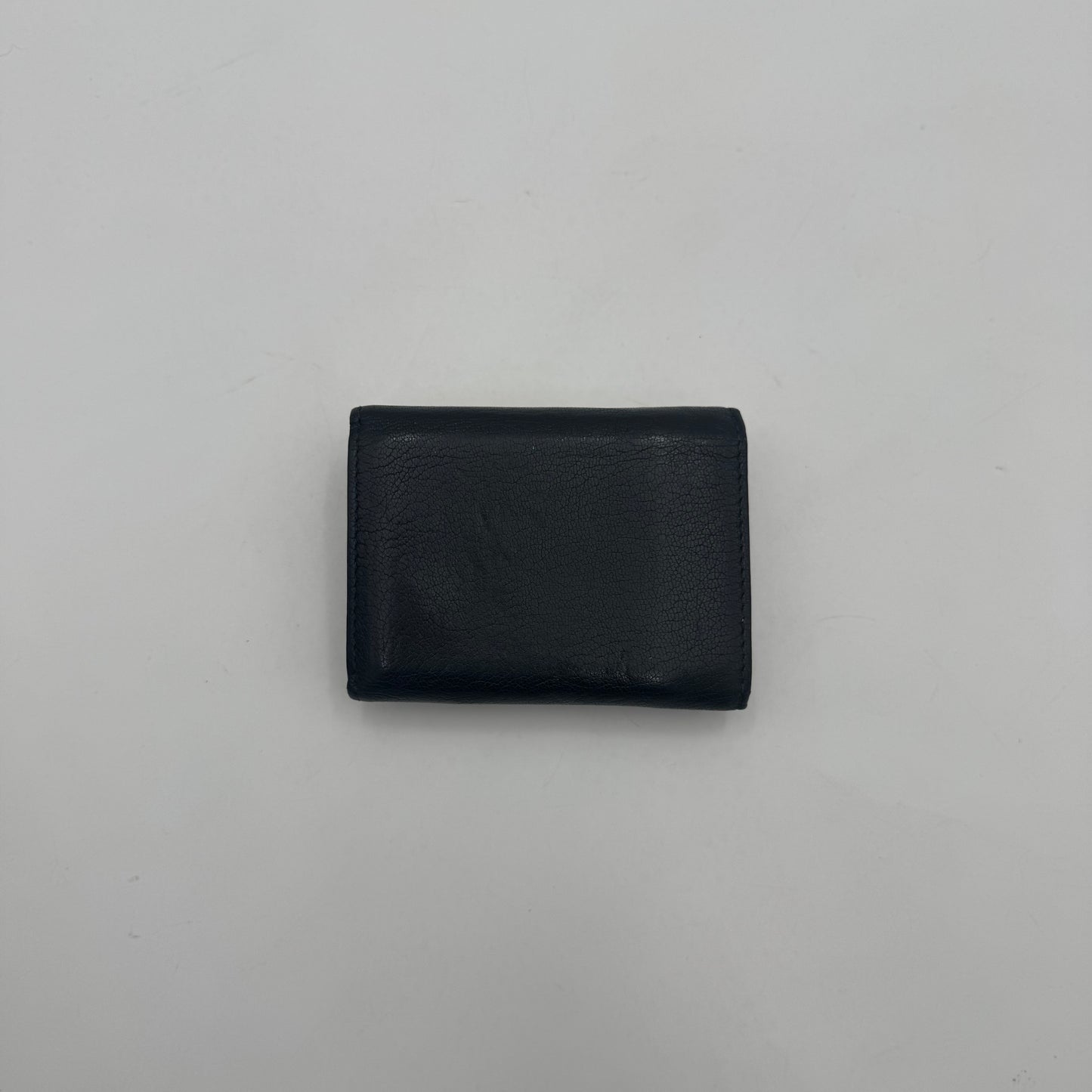 Miu Miu Black Pink Leather Trifold Mini Wallet GHW