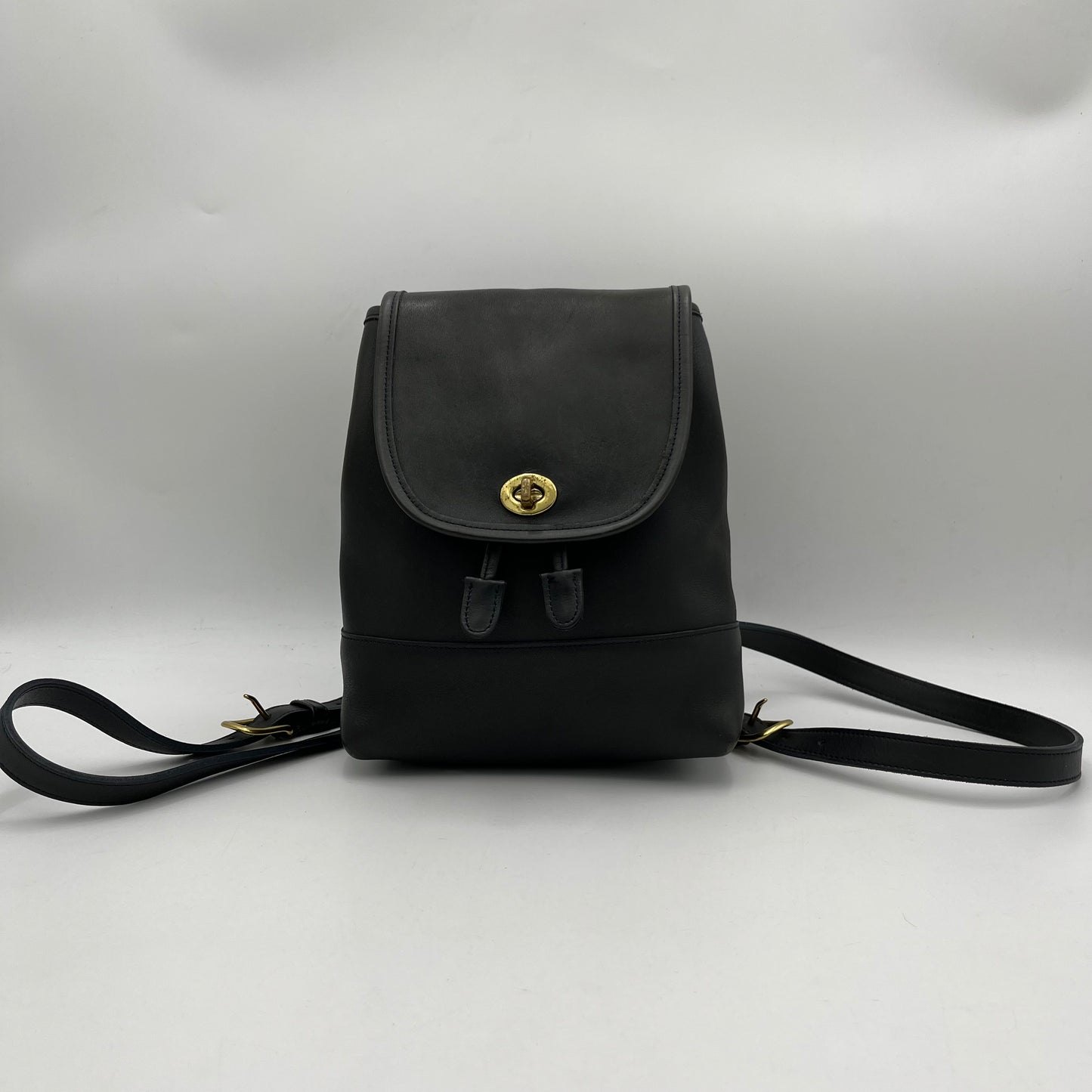 Coach Vintage Black Leather Mini Backpack