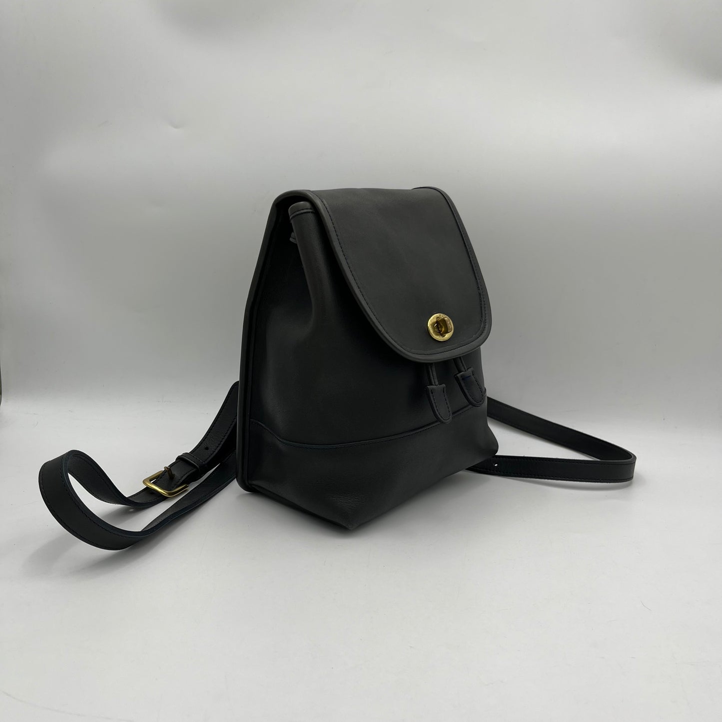 Coach Vintage Black Leather Mini Backpack