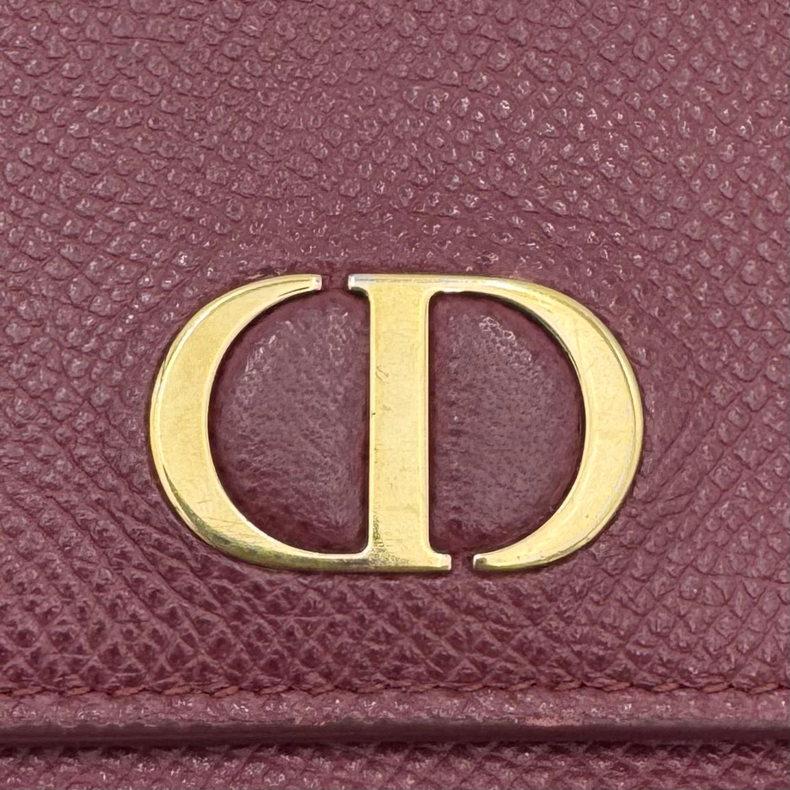 Christian Dior Mauve Pink Grained Calfskin 30 Montaigne Trifold Compact Wallet