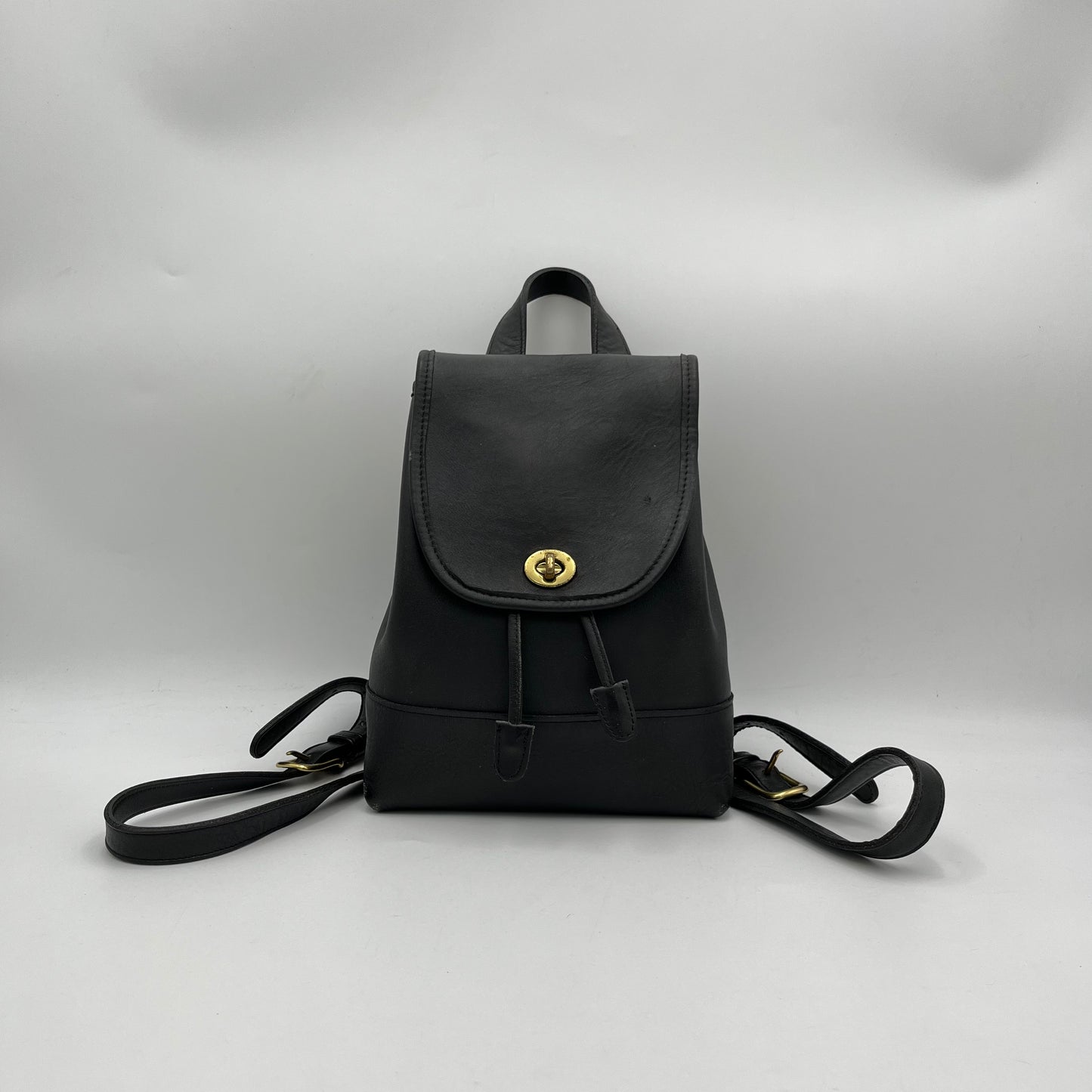 Coach Vintage Black Leather Mini Backpack