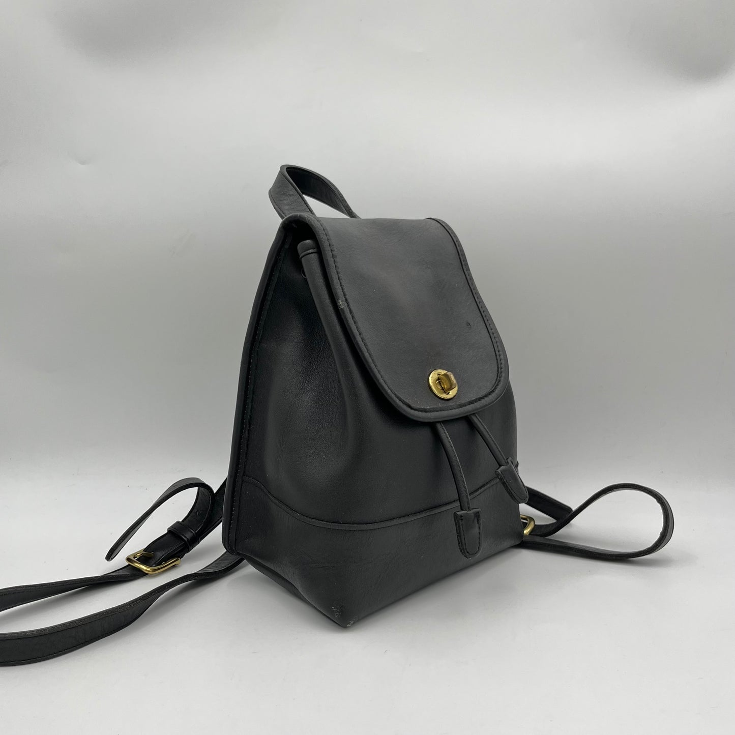 Coach Vintage Black Leather Mini Backpack