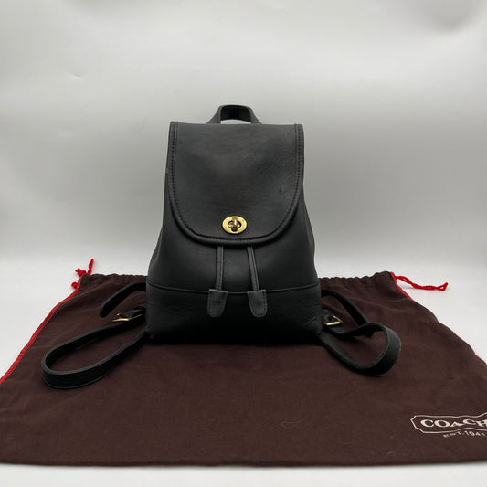 Coach Vintage Black Leather Mini Backpack