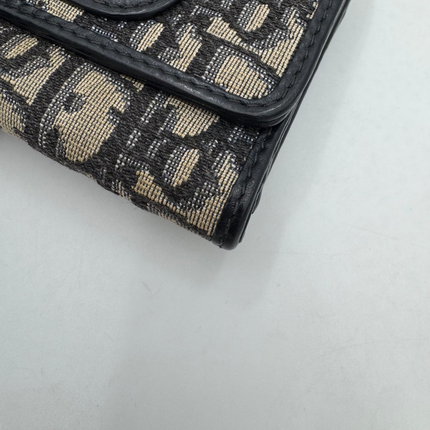 Christian Dior Blue Oblique Canvas 30 Montaigne Trifold Short Wallet