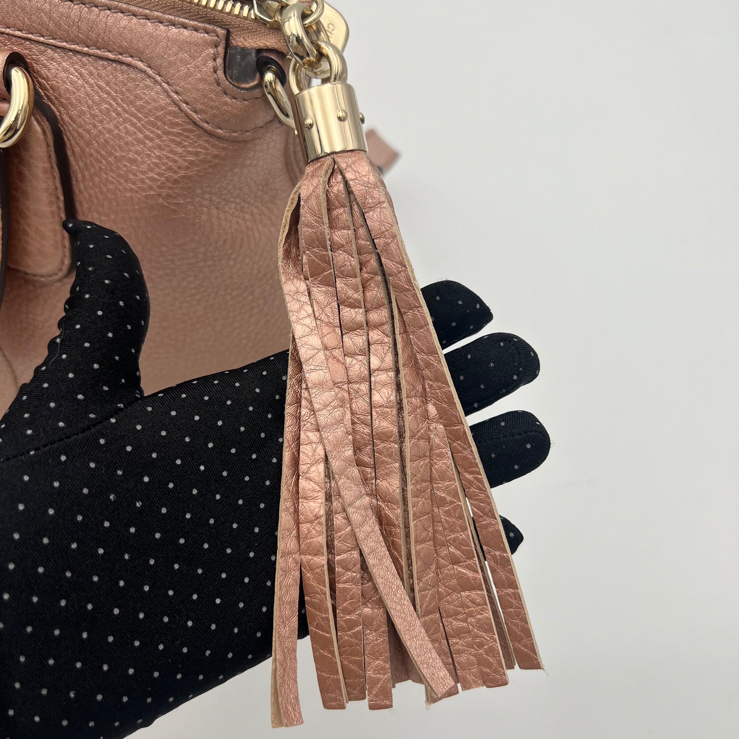 Gucci Japan Exclusive Metallic Pink Soho Two-Way Bag