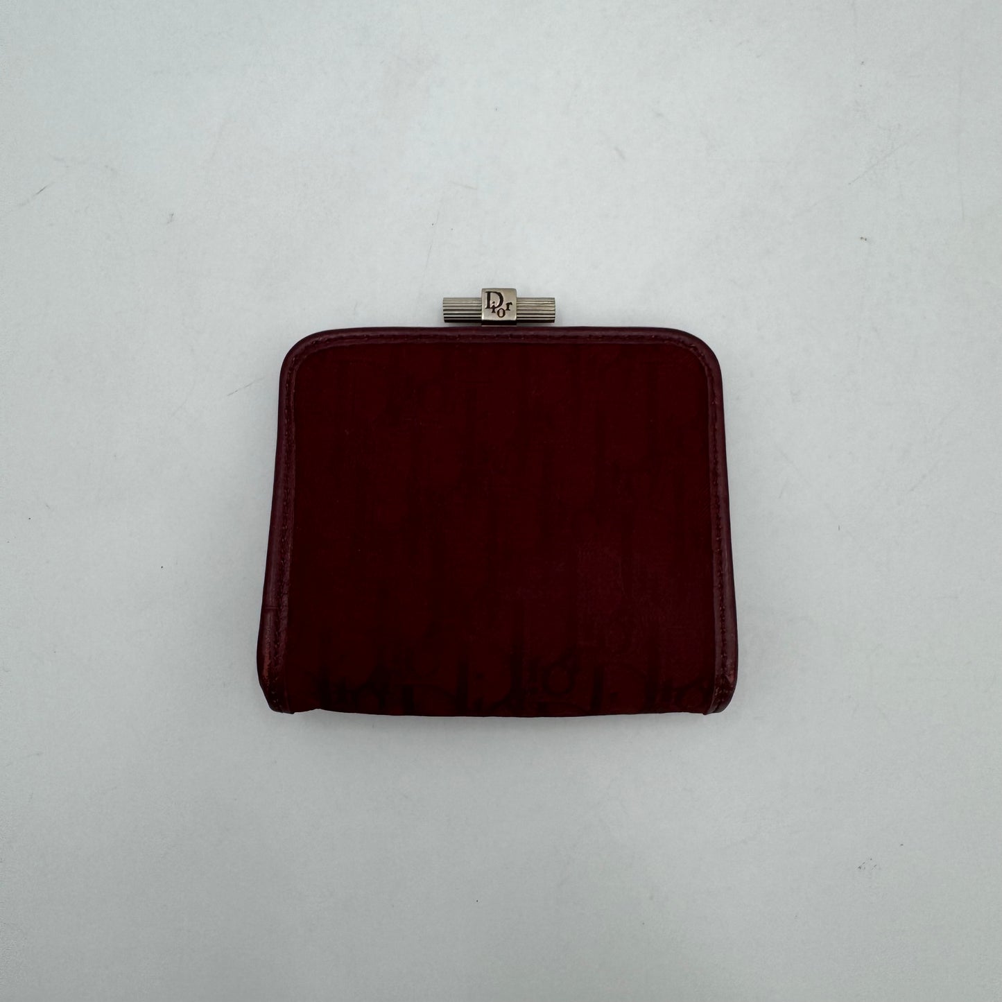 Christian Dior Burgundy Trotter Canvas and Leather Vintage Lock Coin Purse