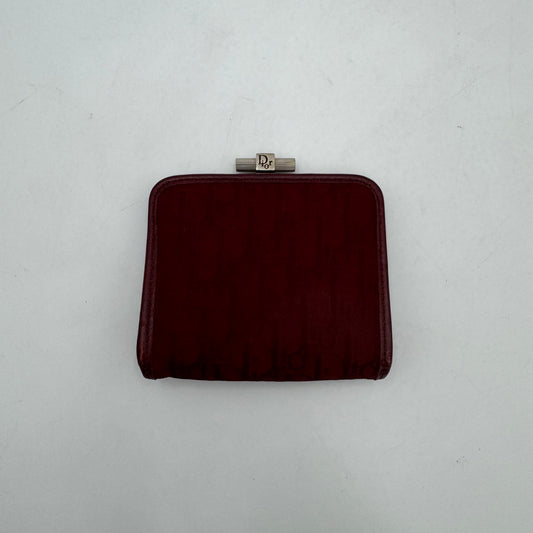 Christian Dior Burgundy Trotter Canvas and Leather Vintage Lock Coin Purse