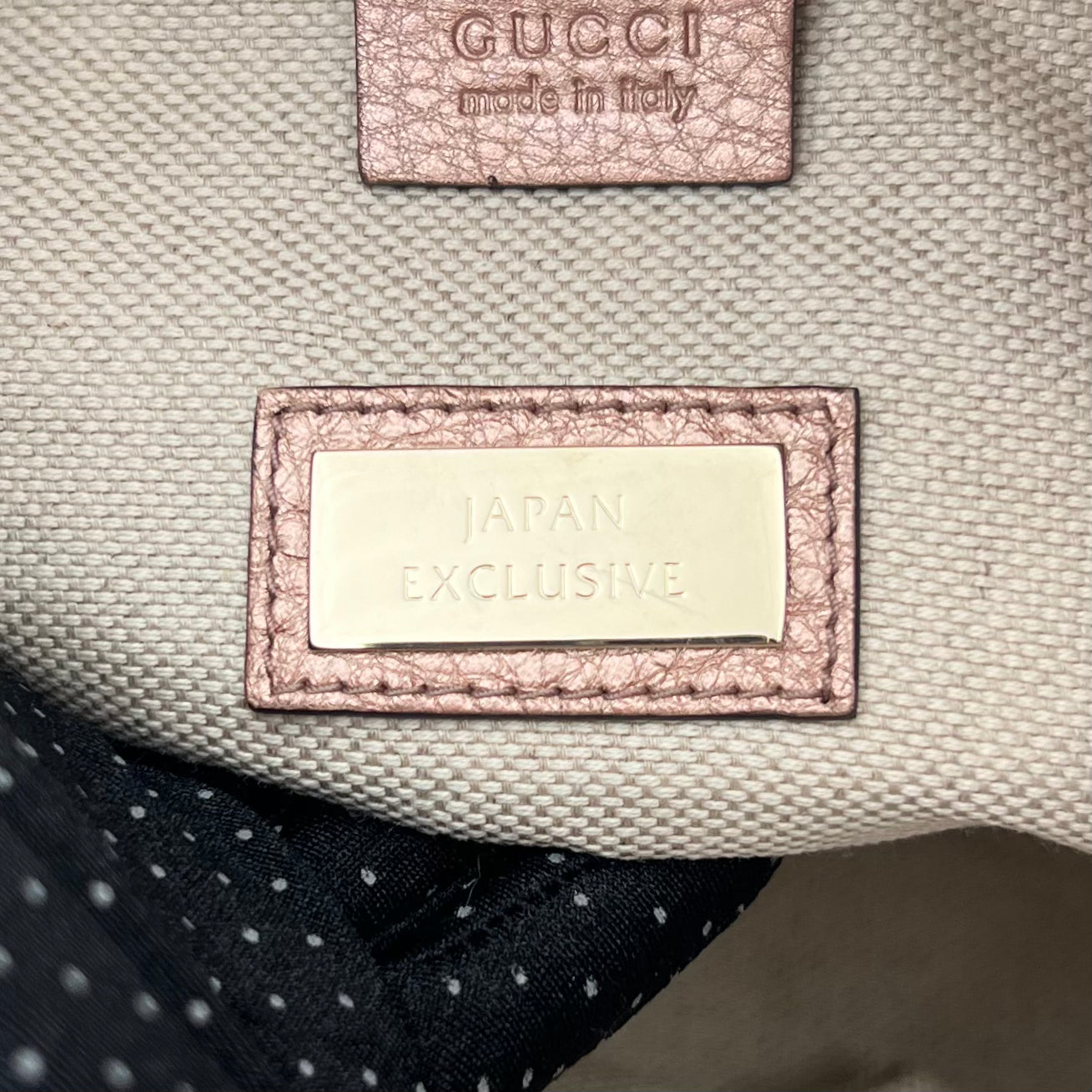 Gucci Japan Exclusive Metallic Pink Soho Two-Way Bag
