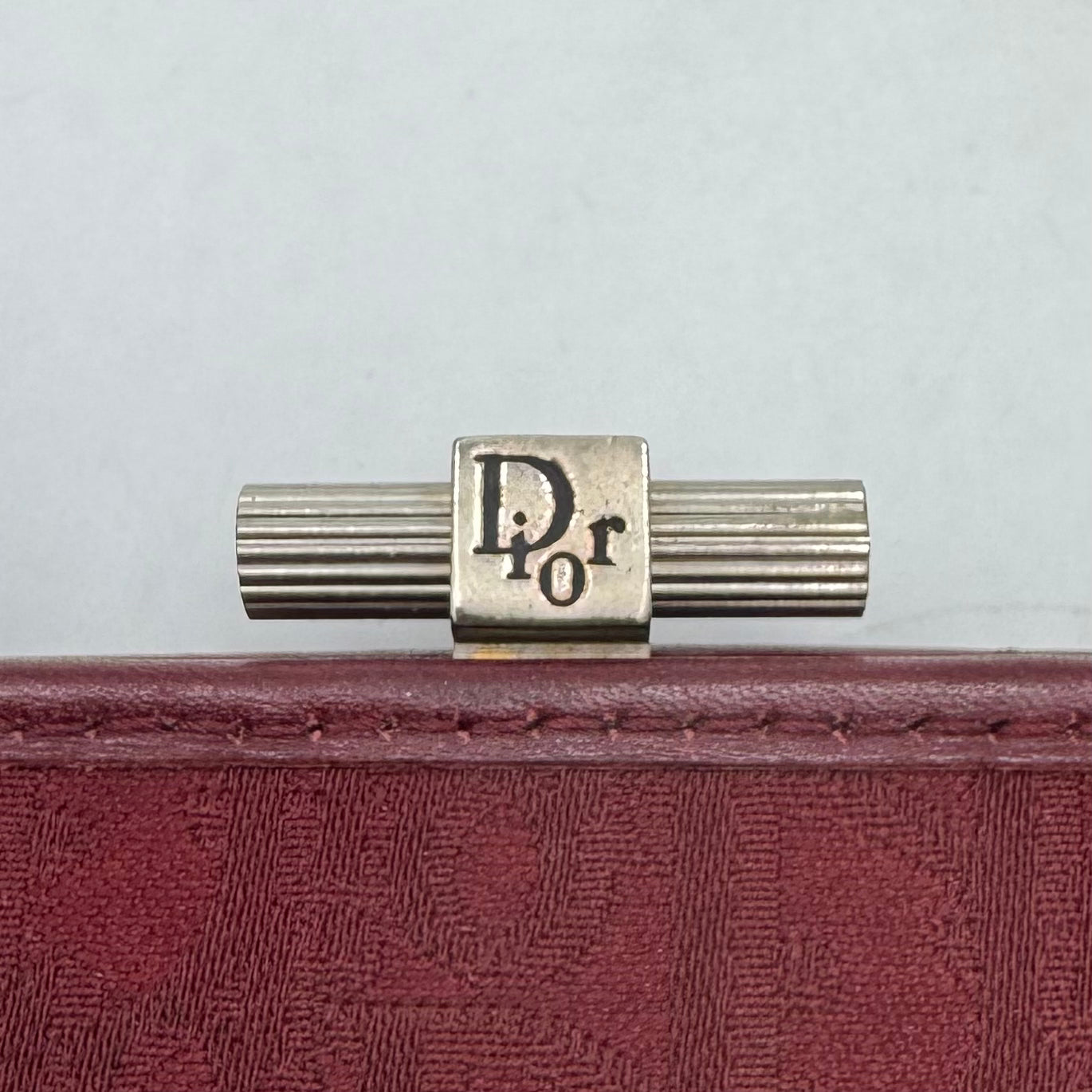 Christian Dior Burgundy Trotter Canvas and Leather Vintage Lock Coin Purse