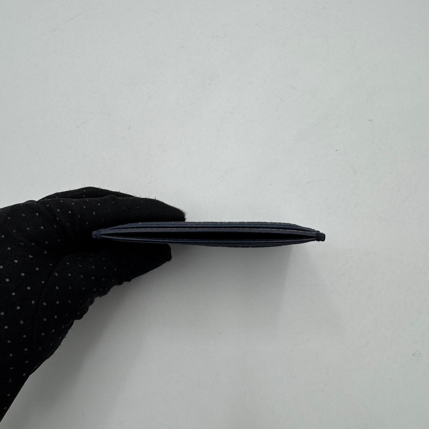 Christian Dior Navy Blue Gravity Outline Leather Card Holder