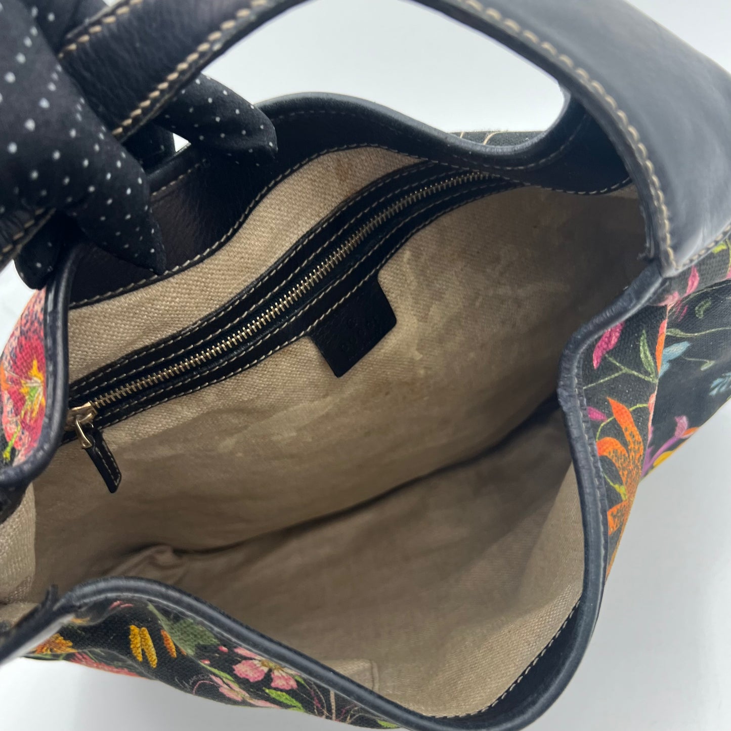 Gucci Black Flora Jackie O Bouvioer Hobo Bag