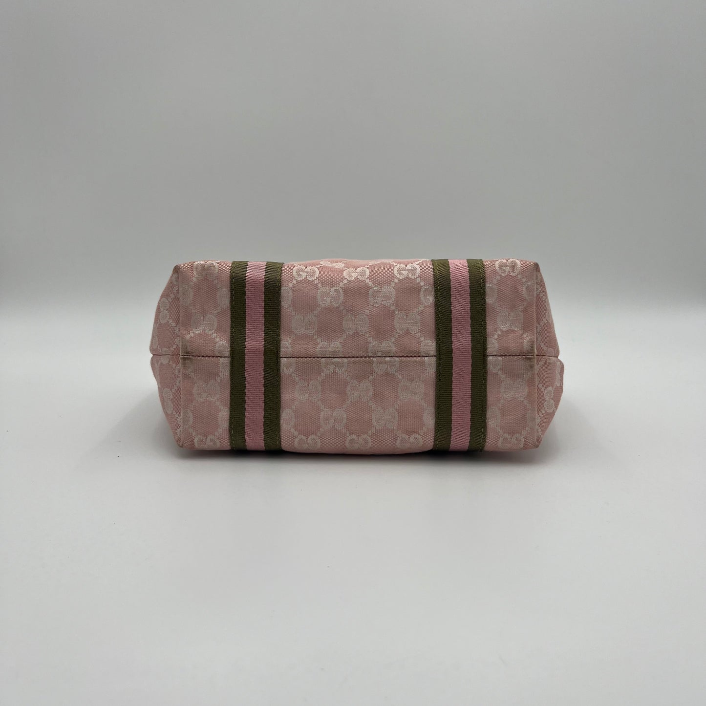 Gucci Pink Monogram Green Pink Sherryline Charm Small Open Tote