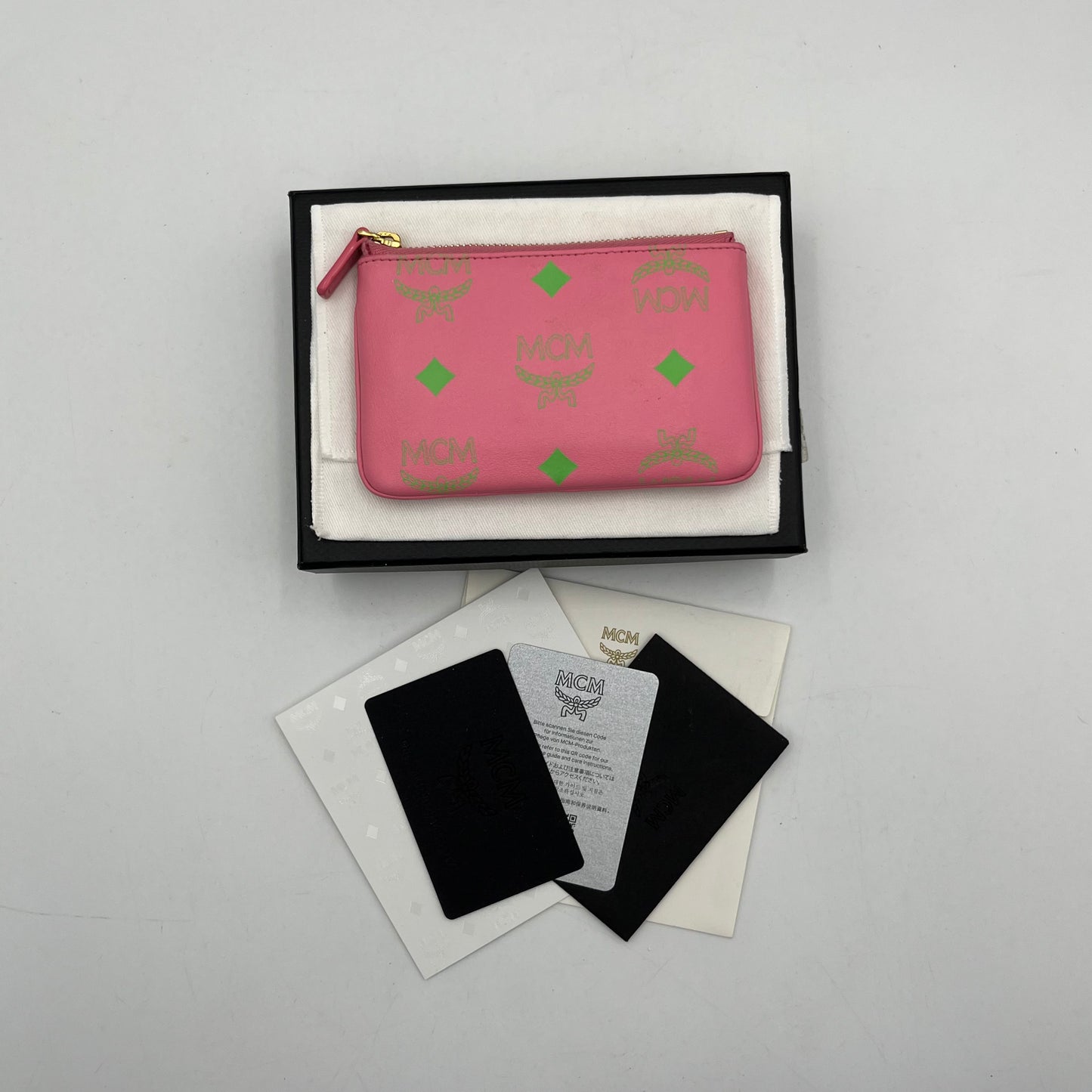 MCM Pink Logo Key Pouch