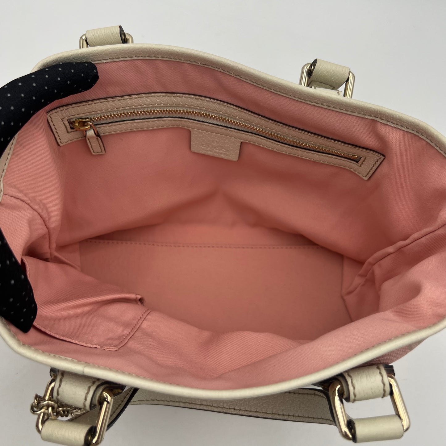Gucci Pink Monogram Green Pink Sherryline Charm Small Open Tote