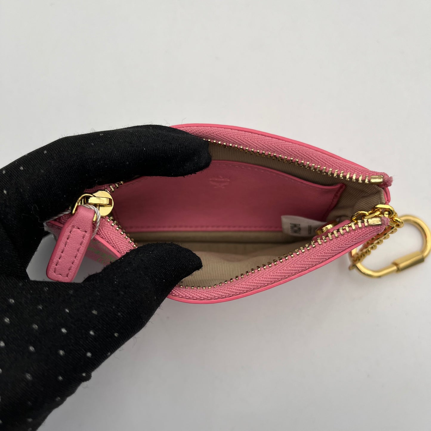 MCM Pink Logo Key Pouch