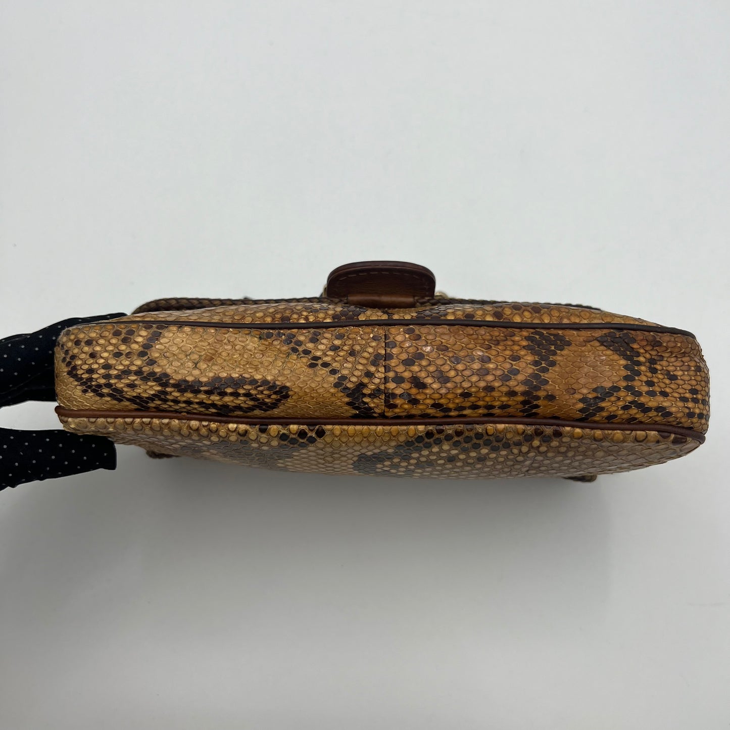 Gucci Brown Python and Leather Marrakech Chain Shoulder Bag