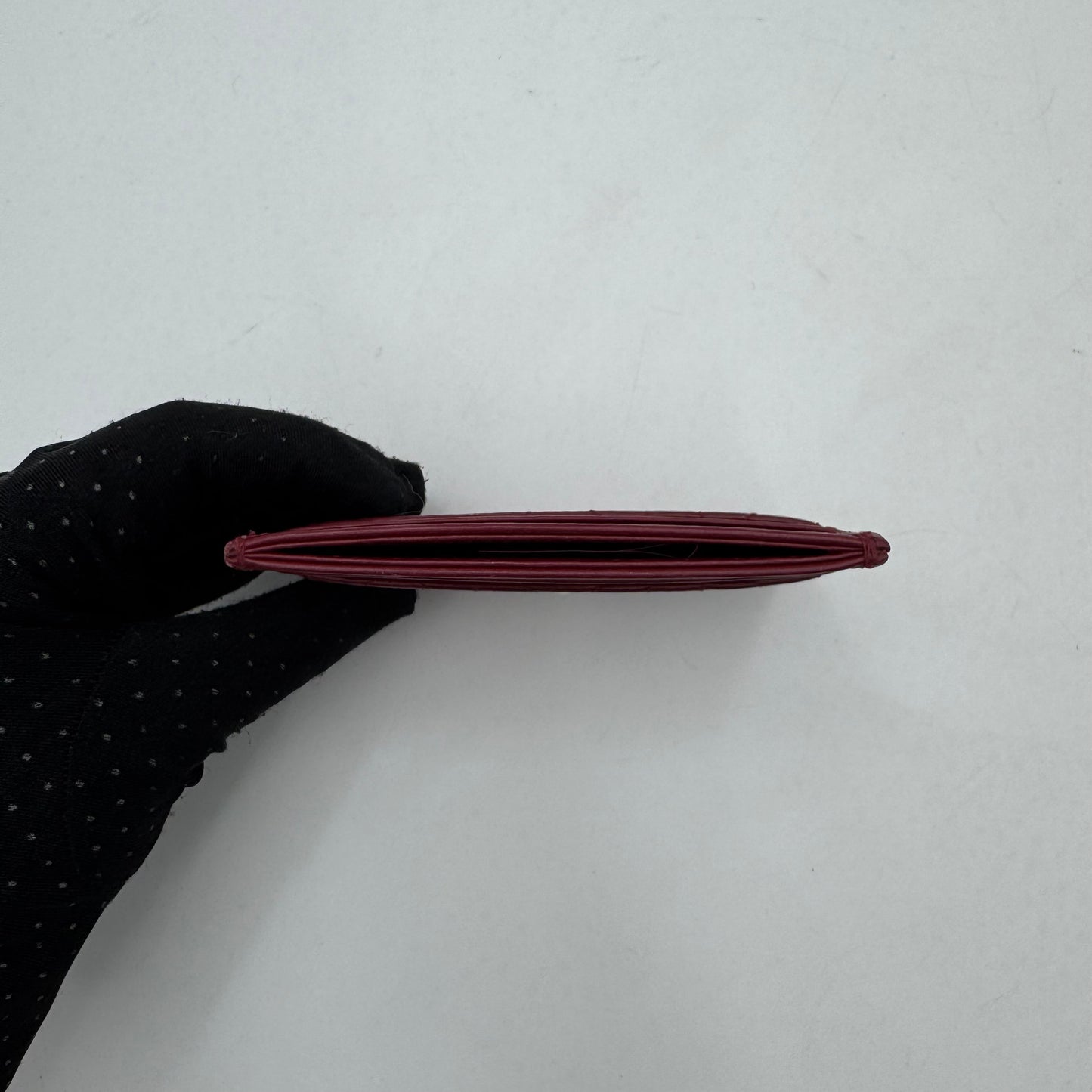 Christian Dior Cherry Red Cannage Lambskin Jolie Freesia Card Holder