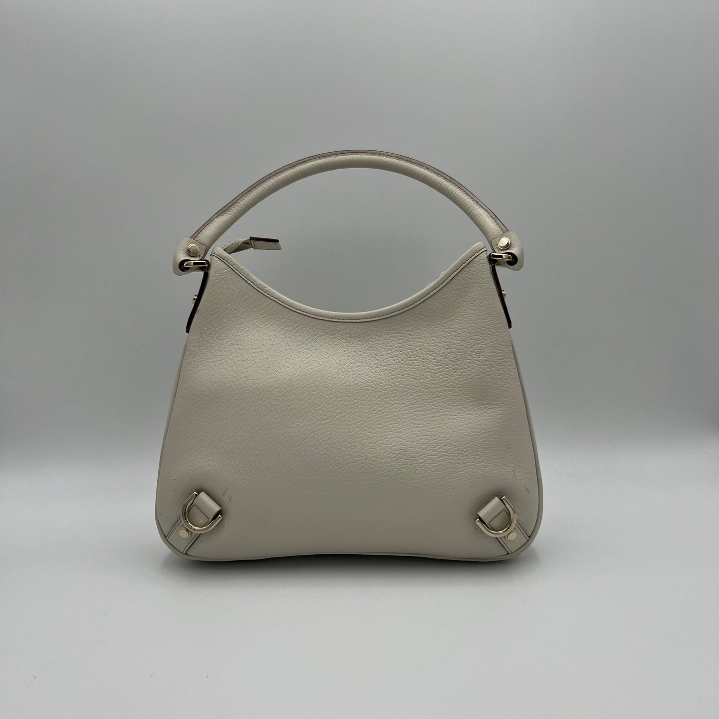 Gucci White Leather Abbey D-Ring Hobo Shoulder Bag