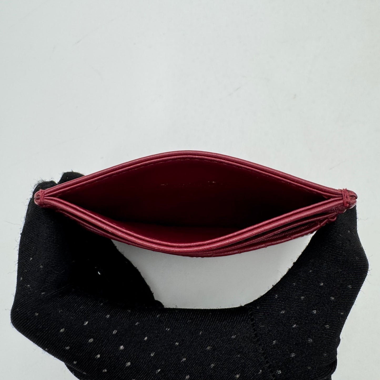 Christian Dior Cherry Red Cannage Lambskin Jolie Freesia Card Holder