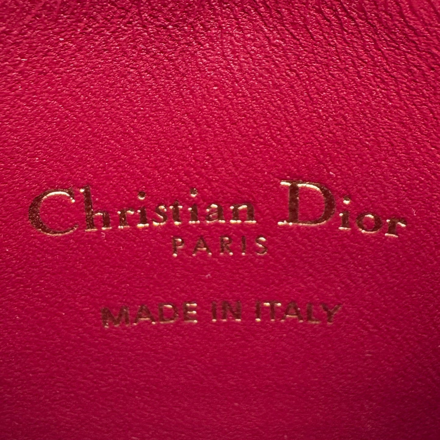 Christian Dior Cherry Red Cannage Lambskin Jolie Freesia Card Holder