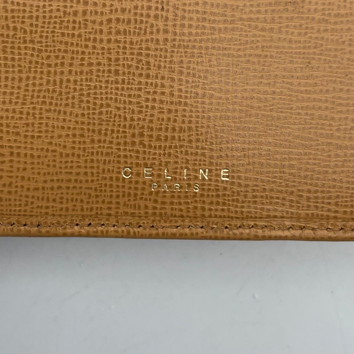 Celine Paris Caleche Caramel Leather Compact Wallet