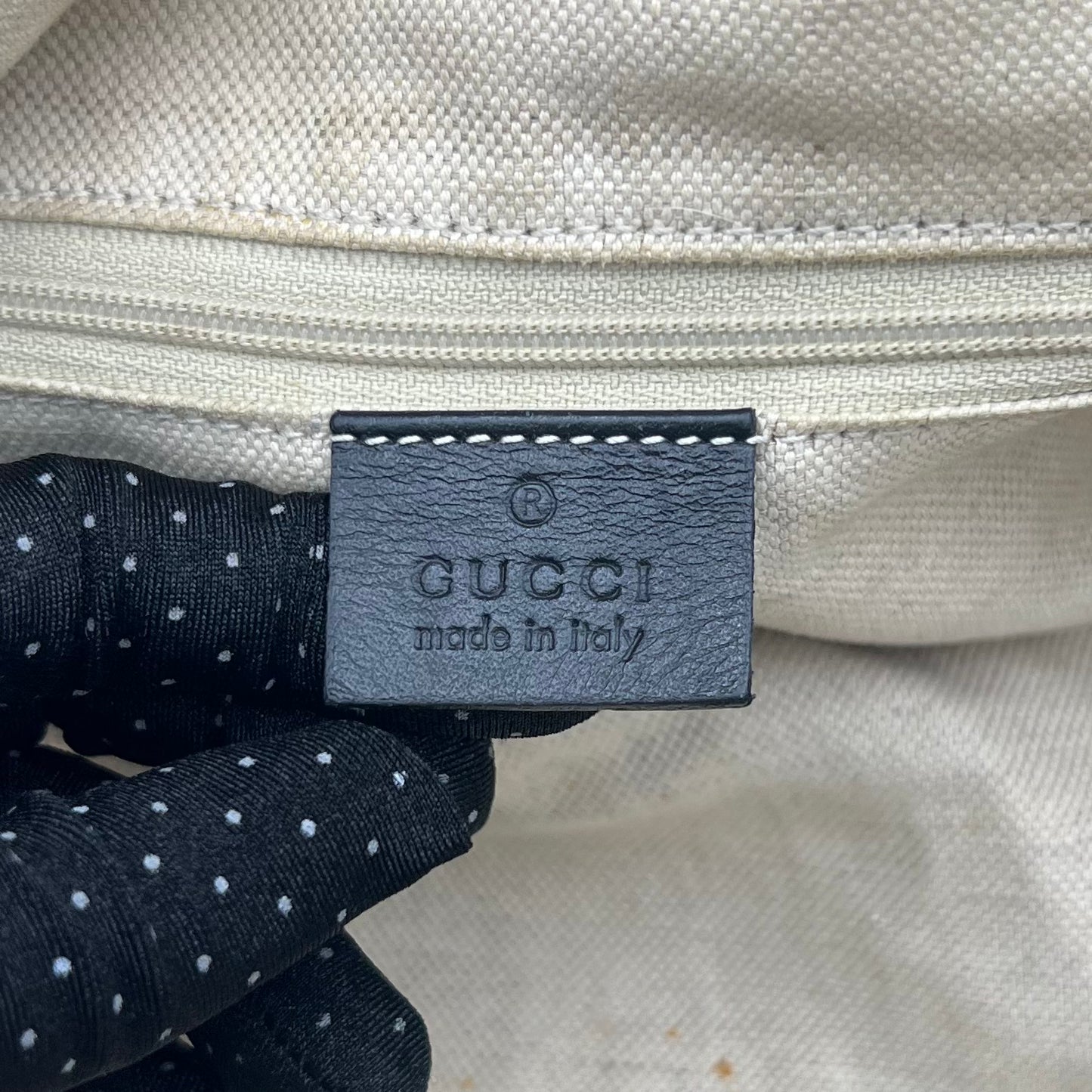 Gucci Beige Brown Diamante Canvas Sukey Satchel with Long Strap