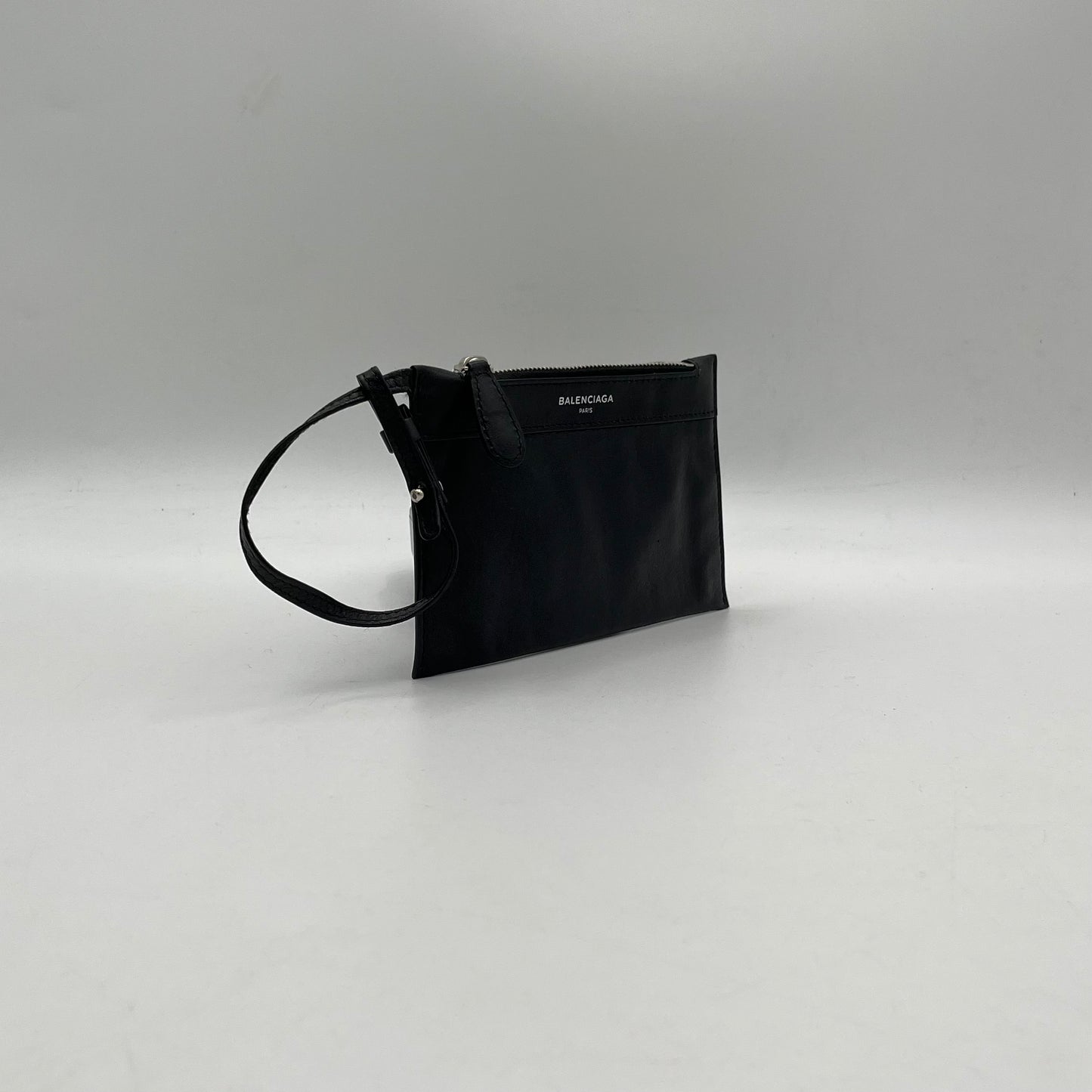 Balenciaga Black Leather Pouch