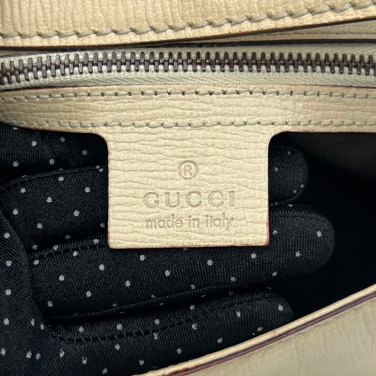 Gucci Tom Ford Cream Leather Horsebit Chain Shoulder Bag