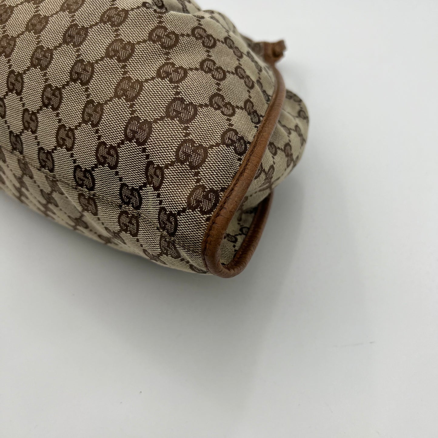 Gucci Monogram Canvas Drawstring Hobo Bag