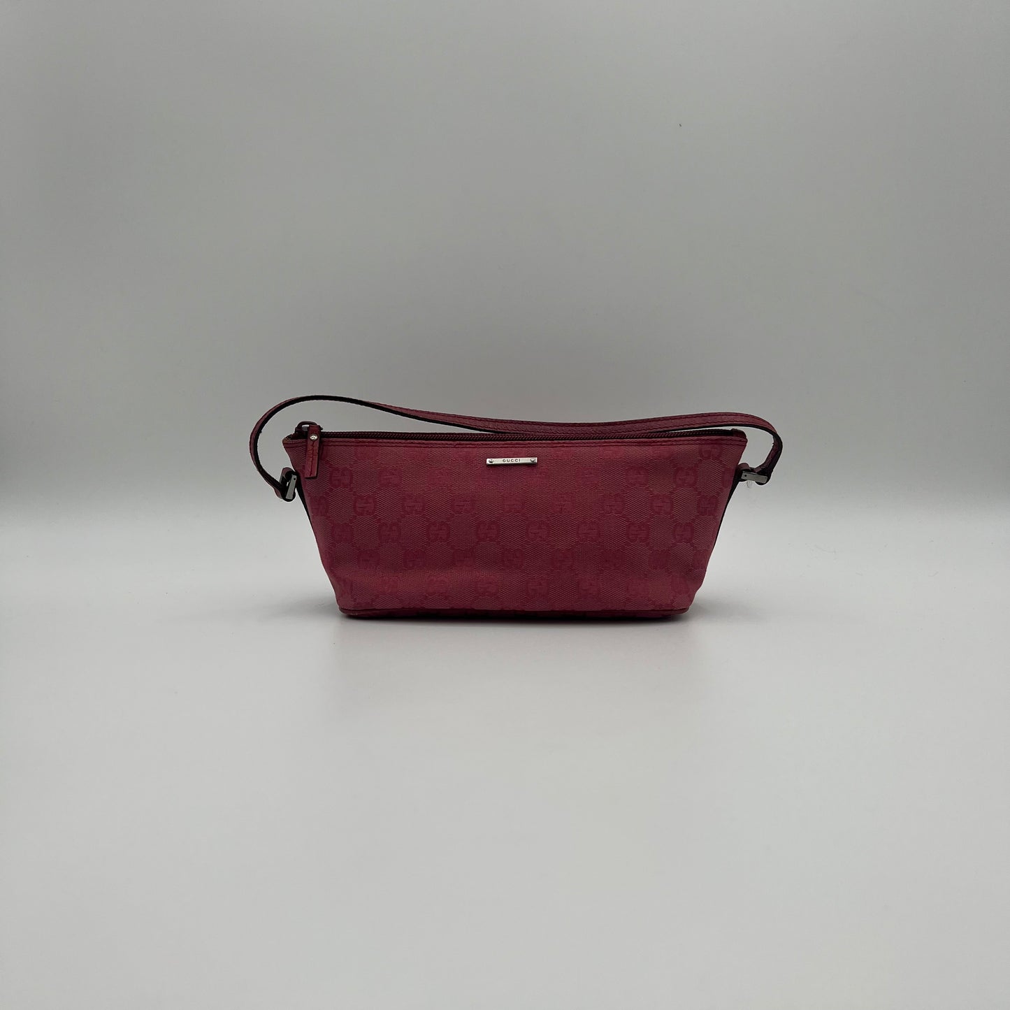 Gucci Pink Monogram Canvas and Leather Boat Pochette