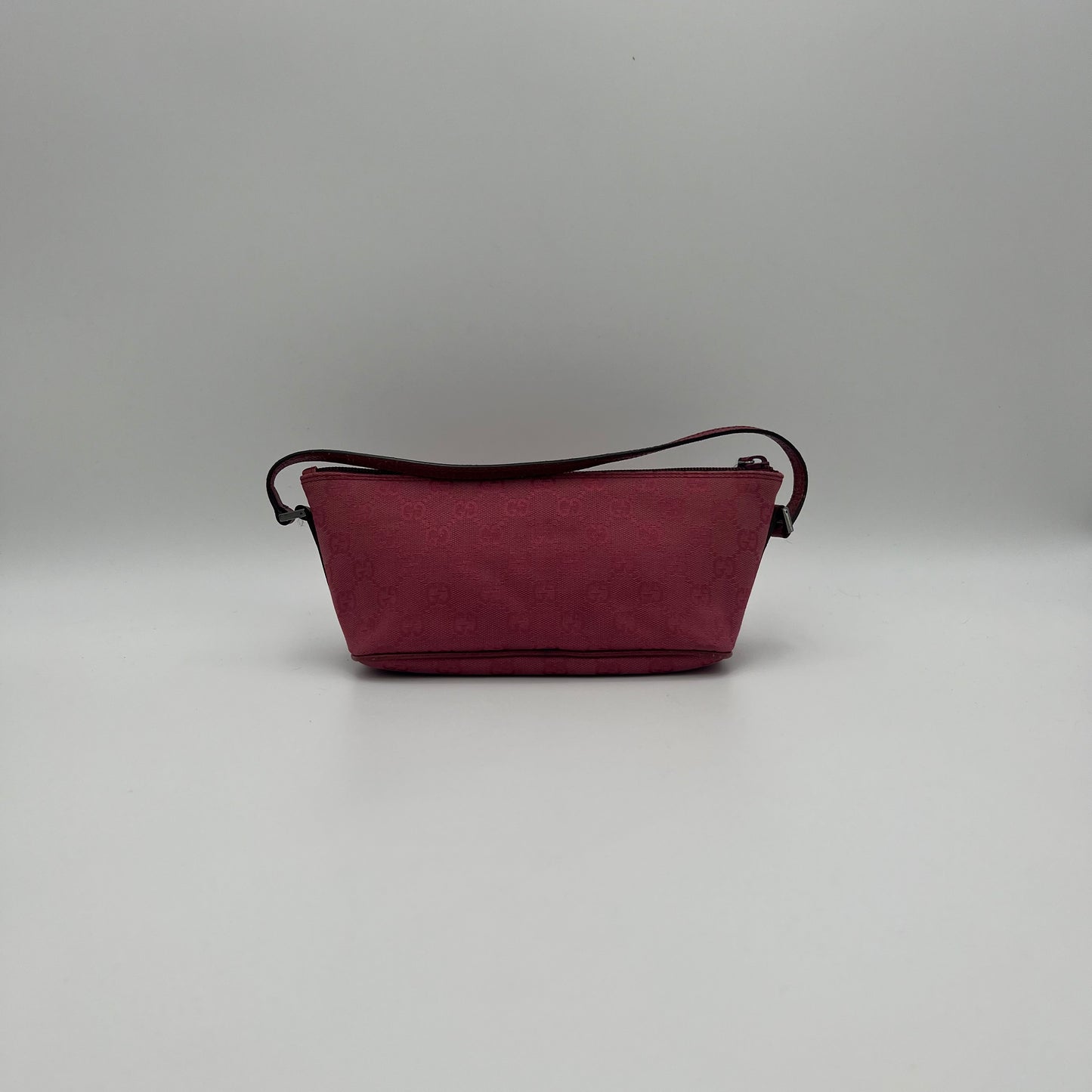 Gucci Pink Monogram Canvas and Leather Boat Pochette