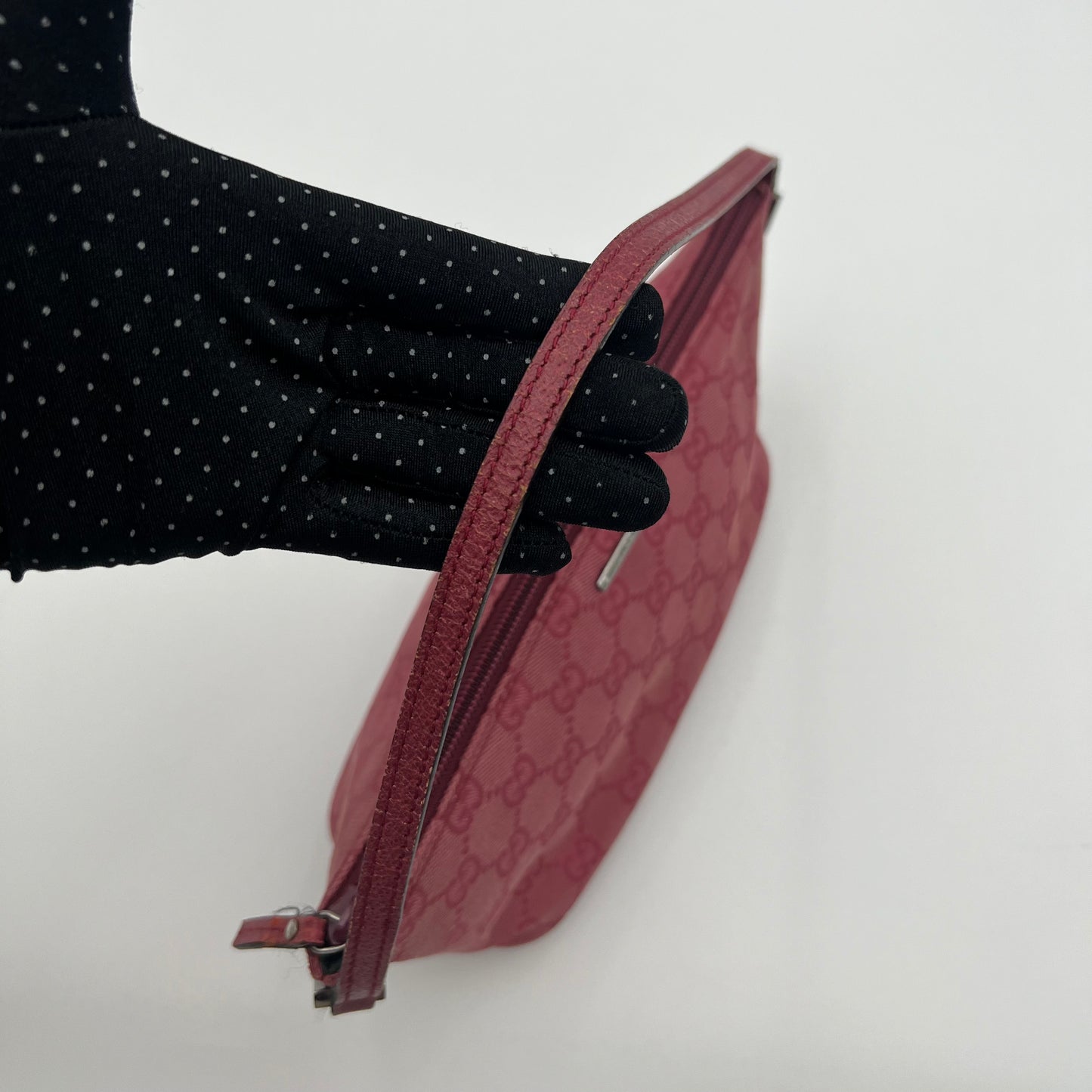 Gucci Pink Monogram Canvas and Leather Boat Pochette