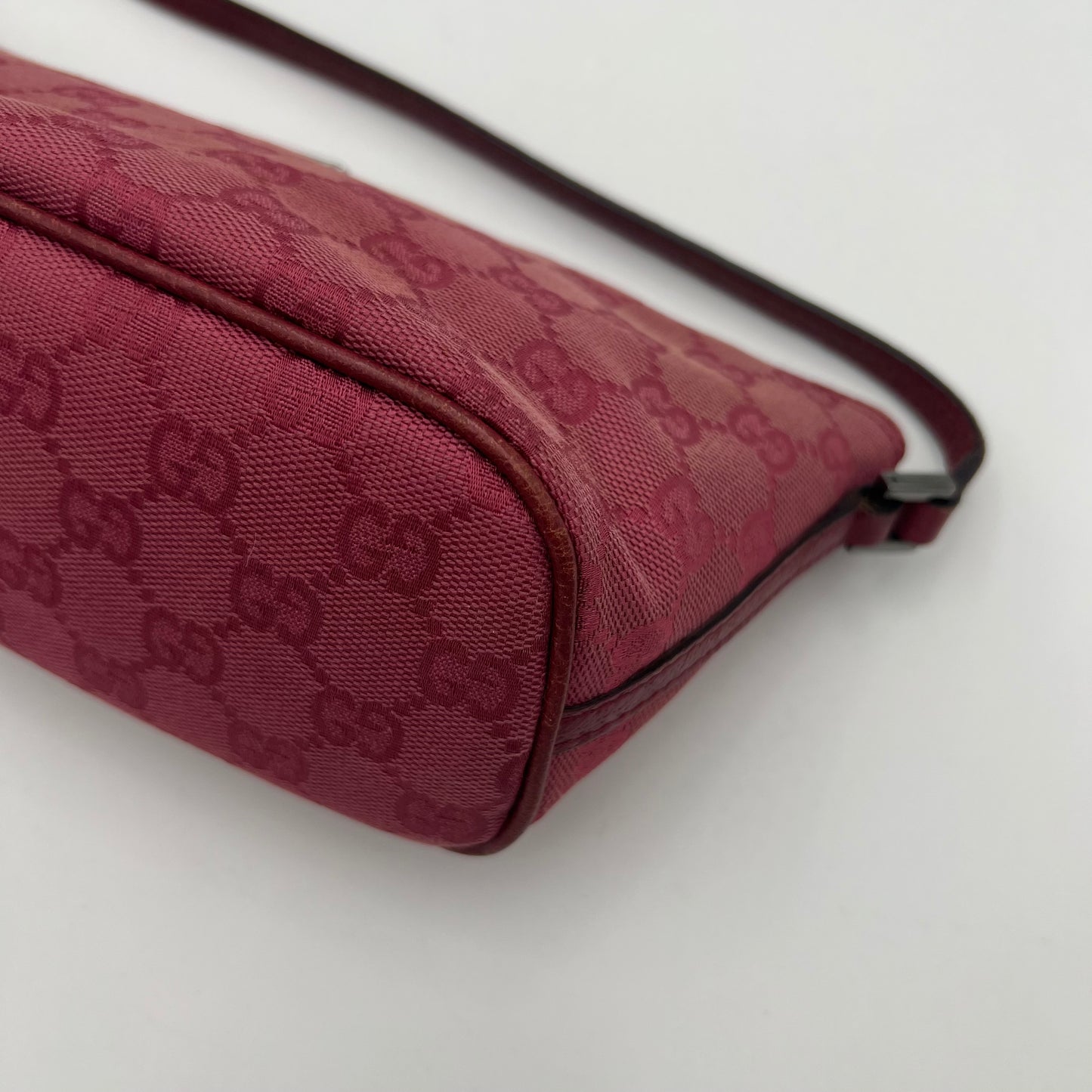 Gucci Pink Monogram Canvas and Leather Boat Pochette