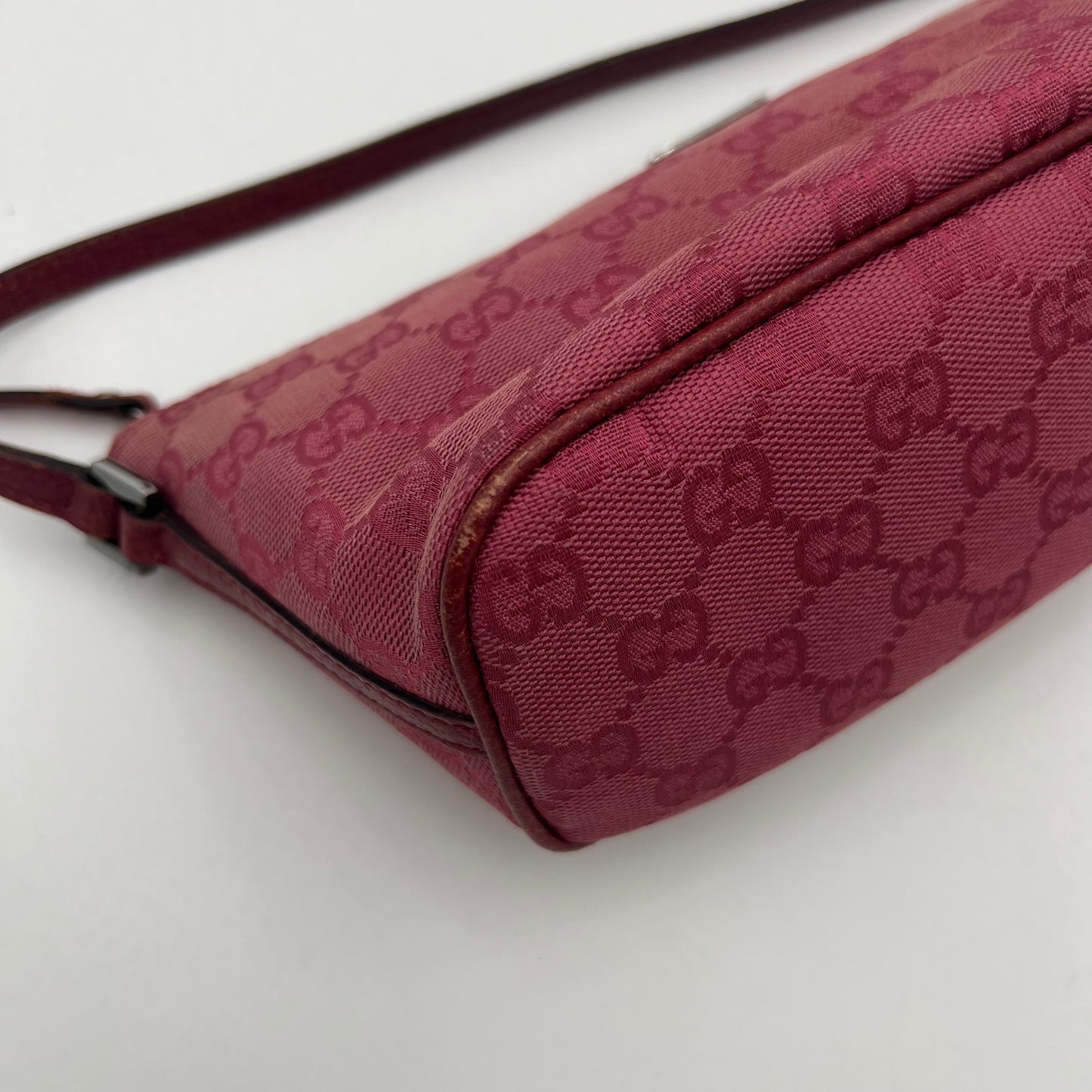 Gucci Pink Monogram Canvas and Leather Boat Pochette