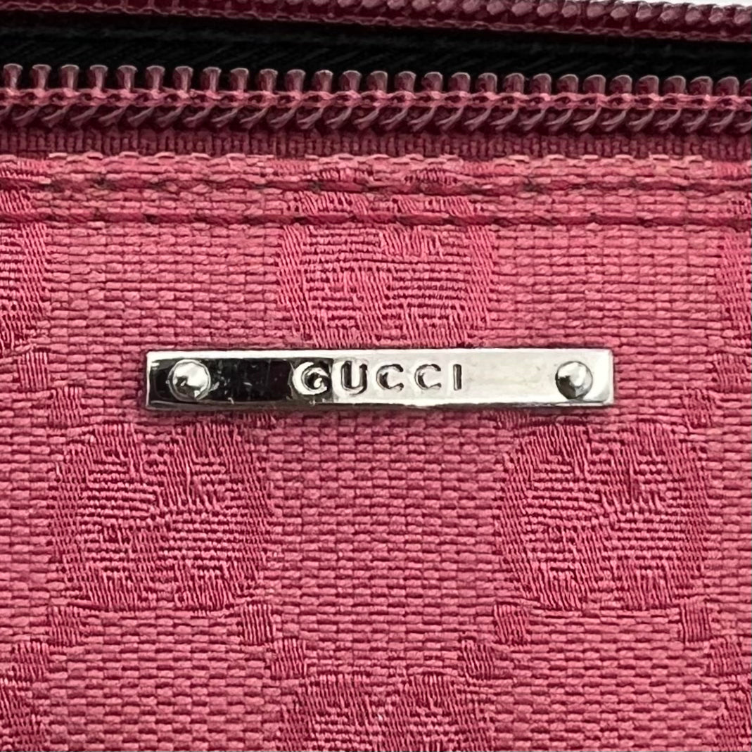Gucci Pink Monogram Canvas and Leather Boat Pochette