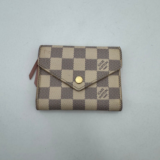 LV Damier Azur Rose Ballerine Victorine Trifold Short Wallet