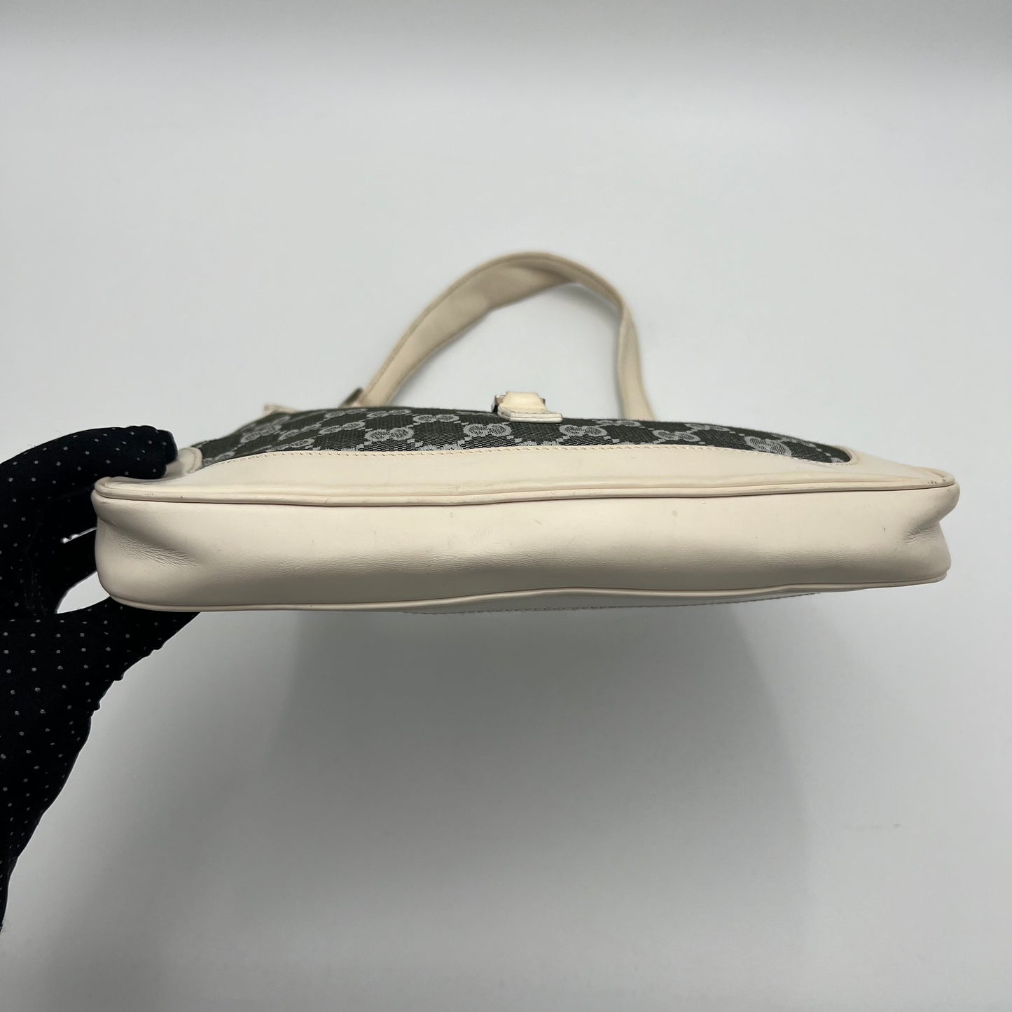 Gucci Dark Gray Monogram Canvas Jackie Hobo Shoulder Bag