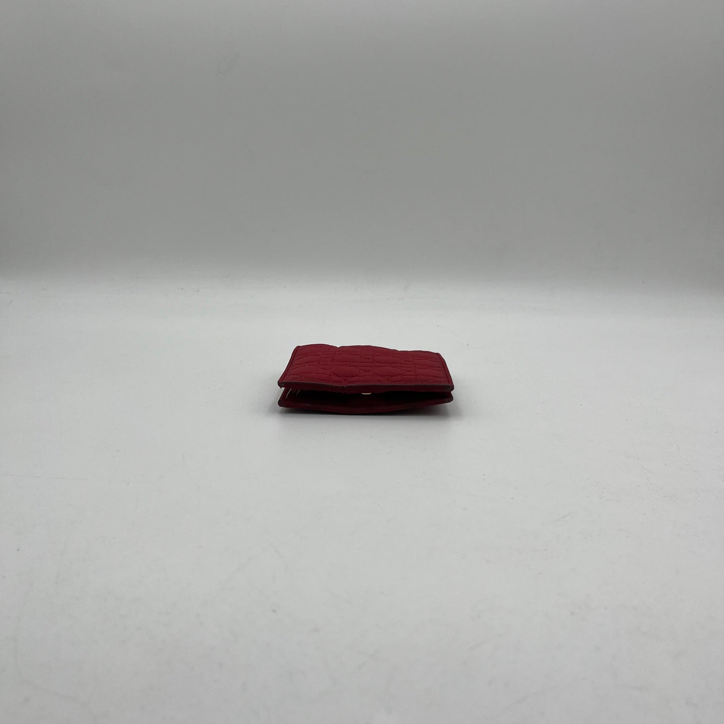 Christian Dior Red Nylon Cannage Bifold Wallet