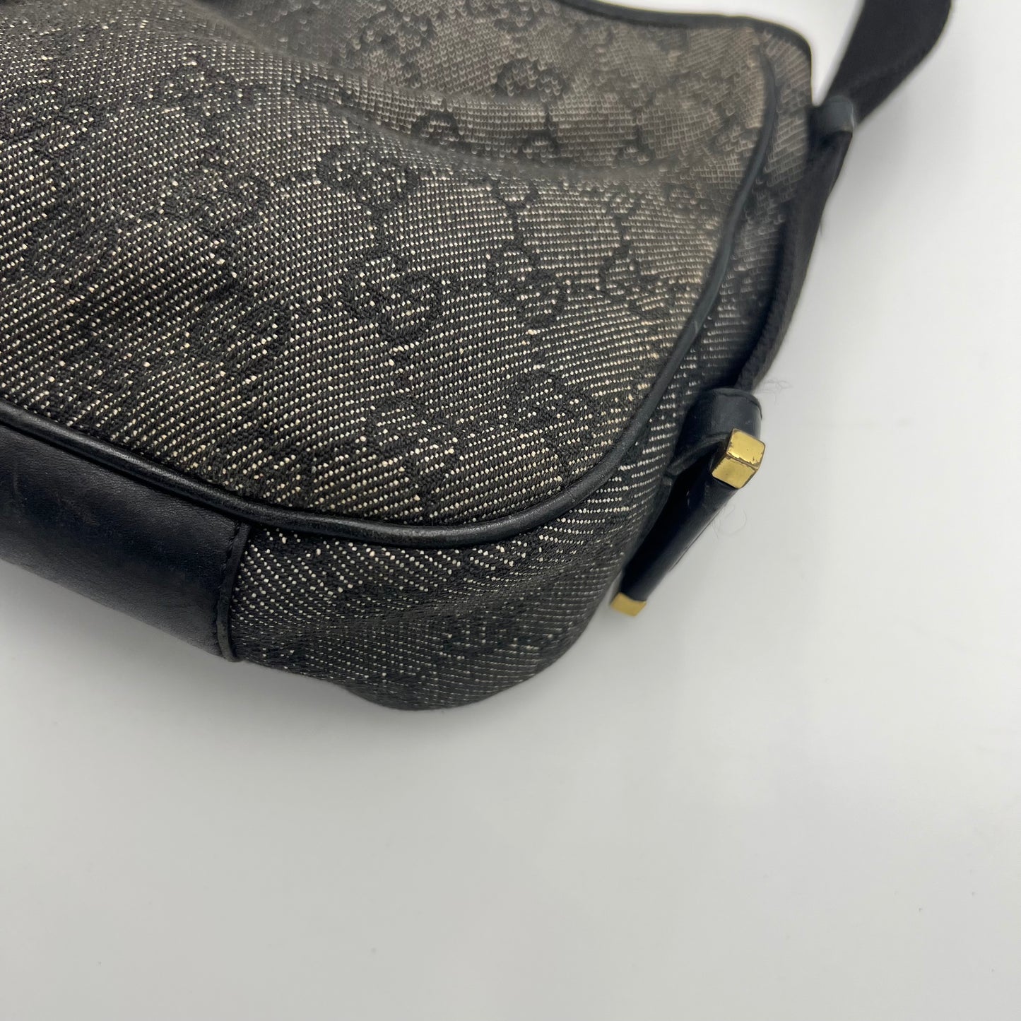 Gucci Dark Gray Monogram Canvas Jackie Hobo Shoulder Bag