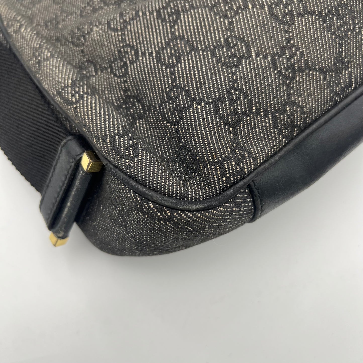 Gucci Dark Gray Monogram Canvas Jackie Hobo Shoulder Bag