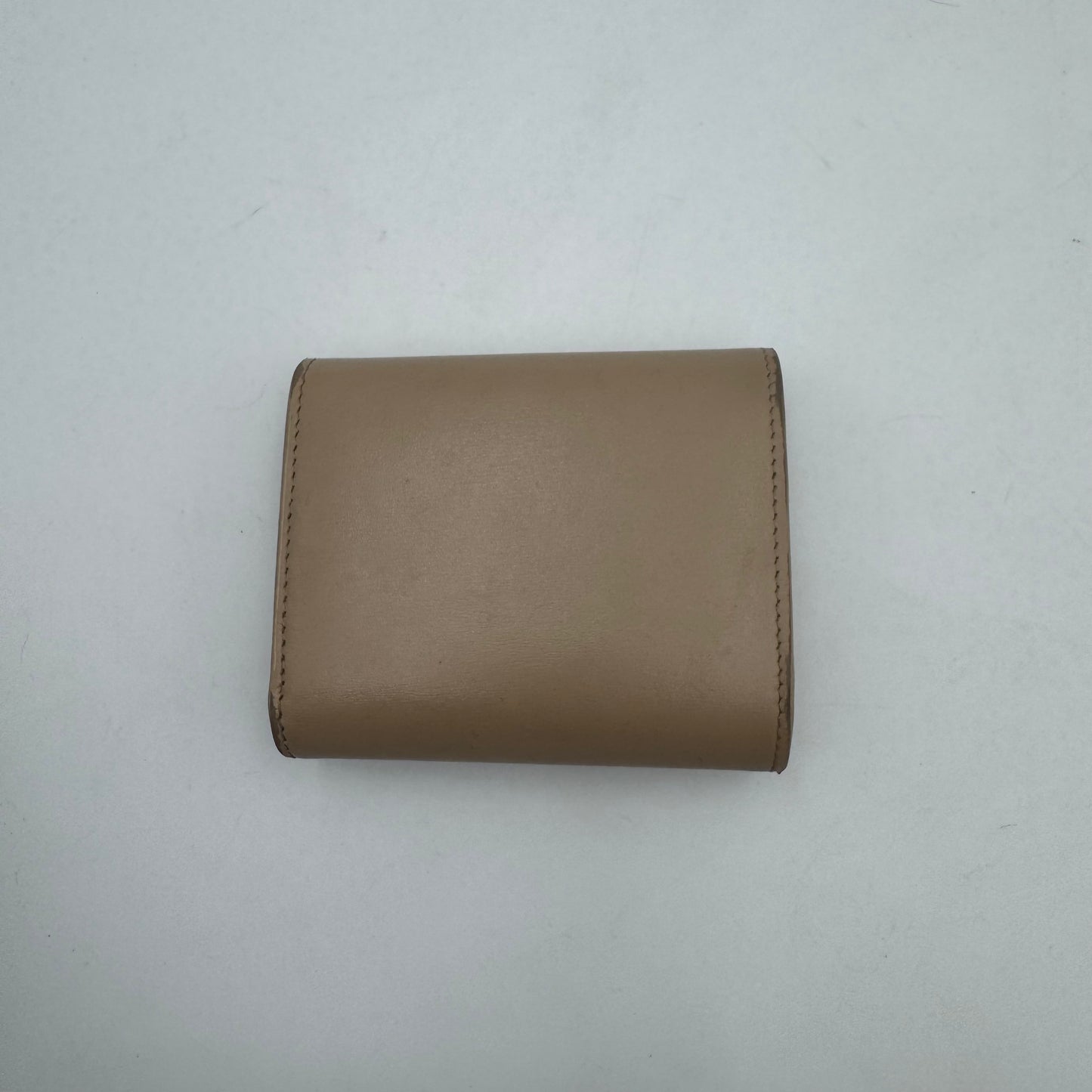 Celine Paris Beige Shiny Calfskin Triomphe Small Flap Wallet GHW