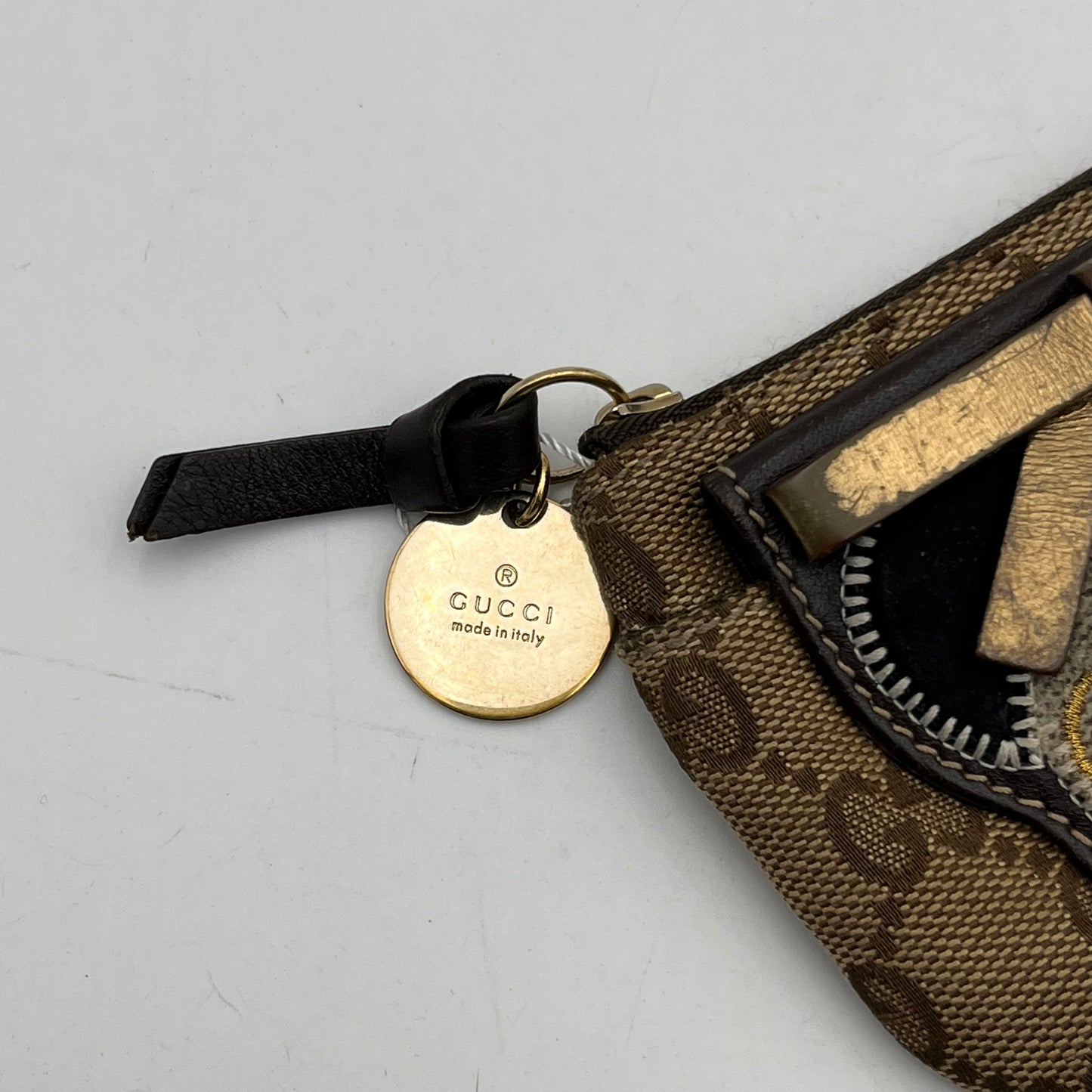 Gucci Guccioli Pug Dog Oliver Monogram Canvas Coin Purse