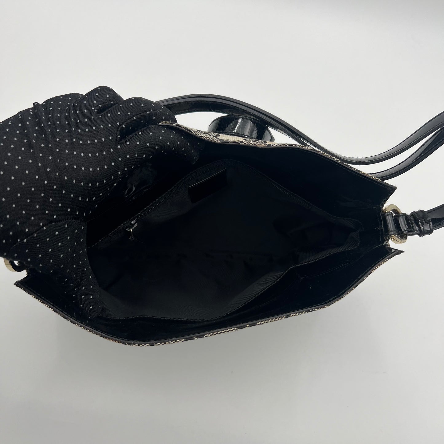Gucci Black Monogram Canvas and Patent Leather Bolso Jackie Shoulder Bag