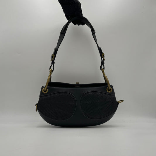 Loewe Anagram Turn Lock Black Leather Shoulder Bag