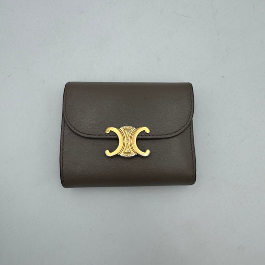 Celine Paris Pebble Shiny Calfskin Trifold Short Compact Wallet