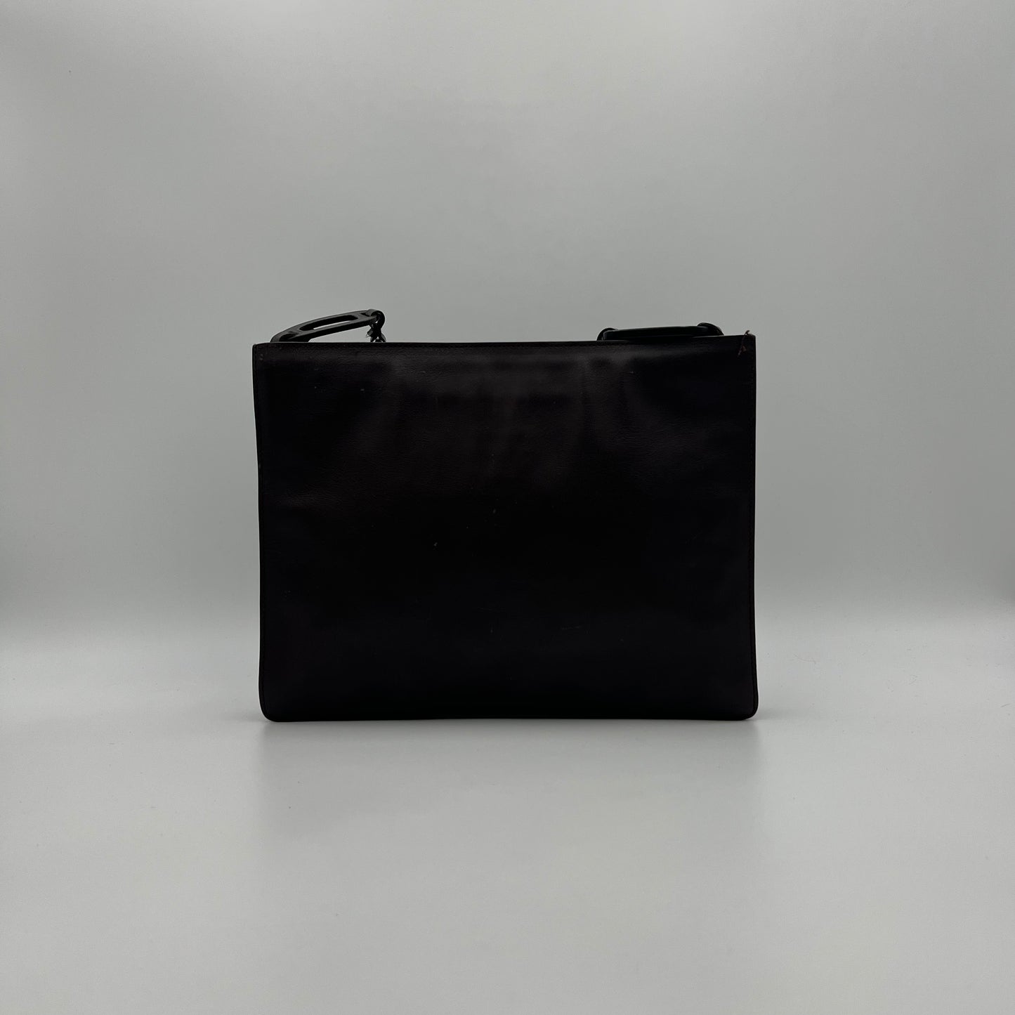 Gucci by Tom Ford 1997 Brown Leather Wood Chain Shoulder Bag