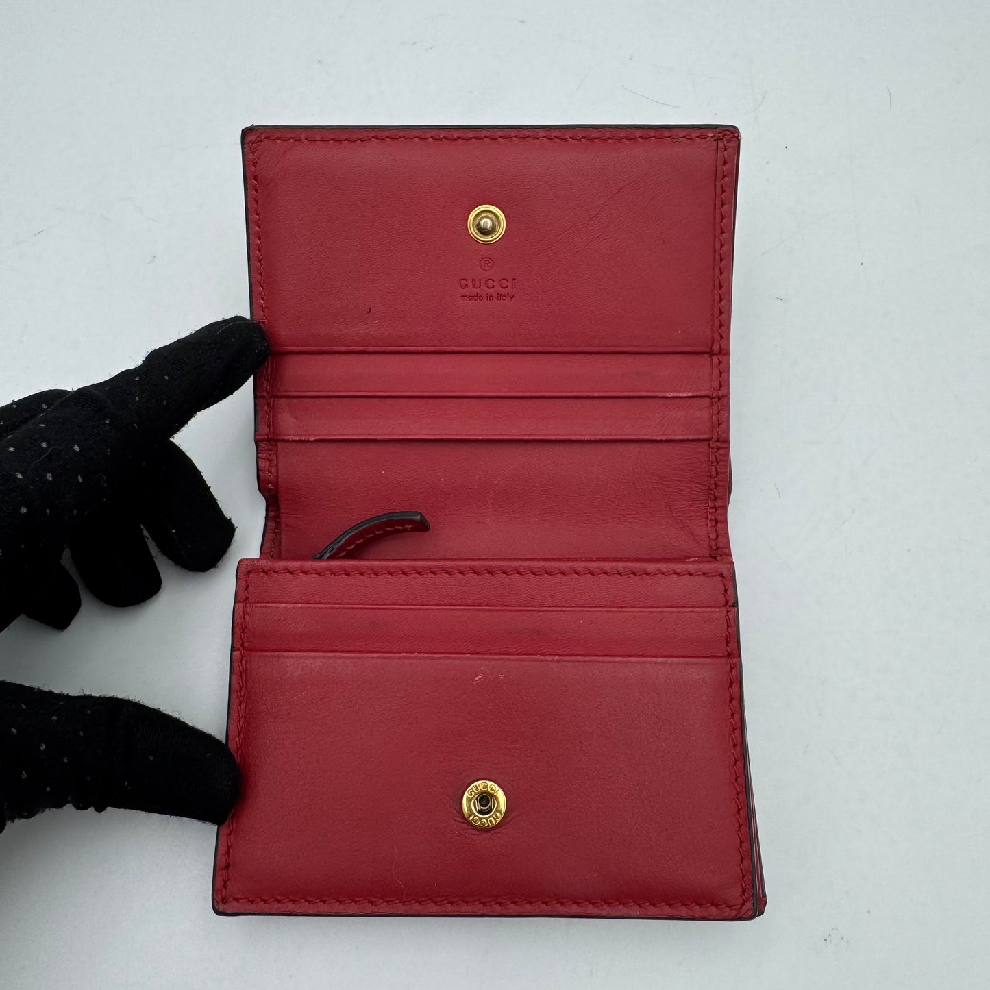 Gucci Monogram Canvas Cherry Short Wallet