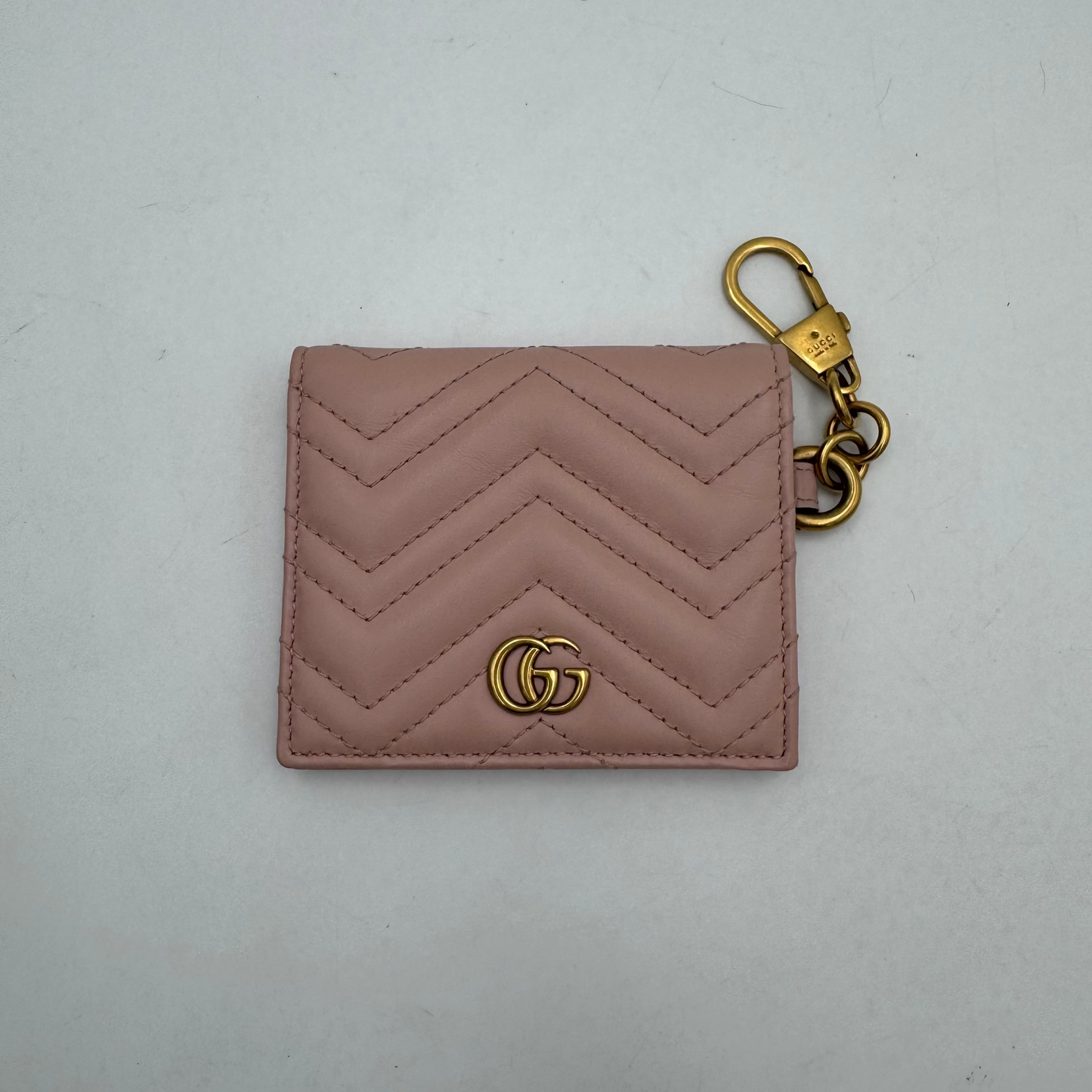 Gucci Light Pink Leather Marmont Bifold Card Holder