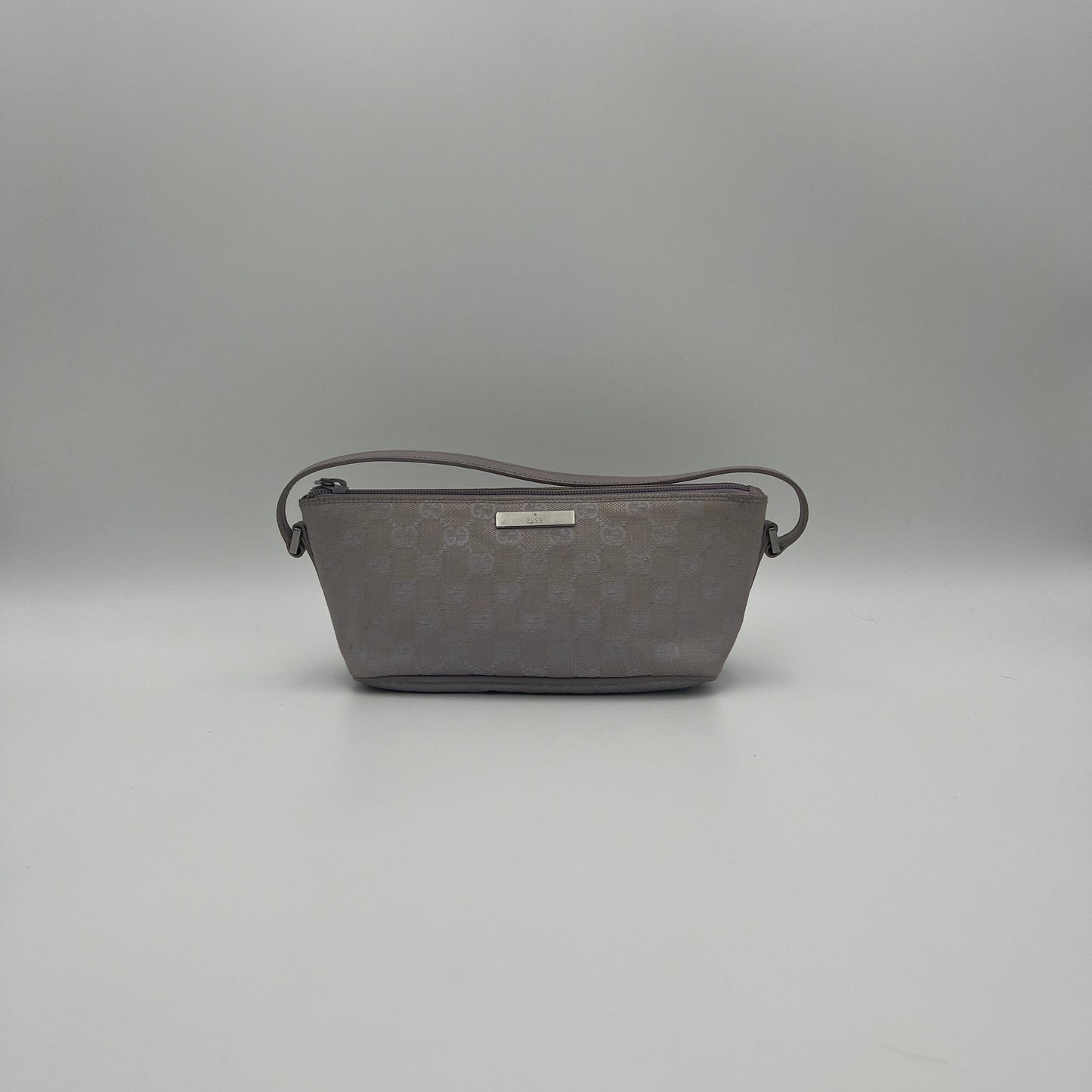 Gucci Lavender Monogram Canvas and Leather Boat Pochette