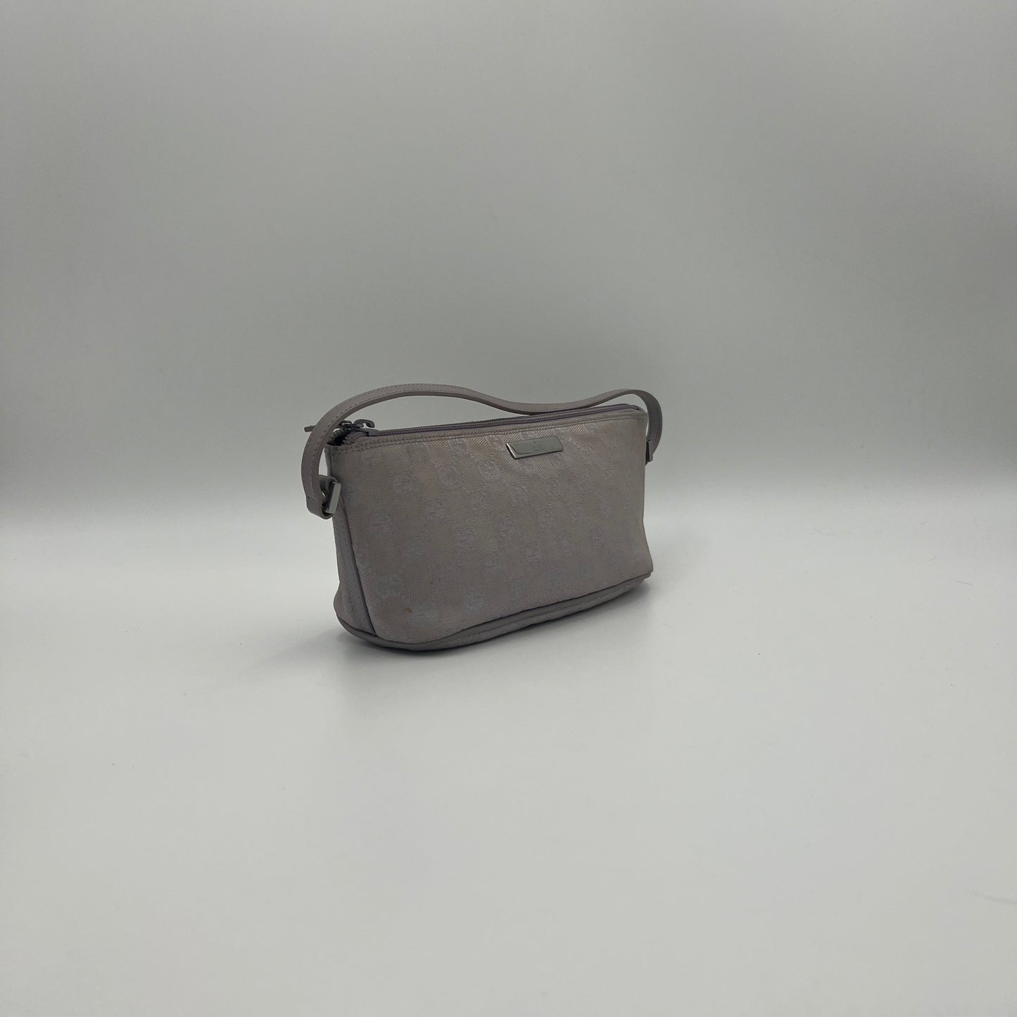 Gucci Lavender Monogram Canvas and Leather Boat Pochette